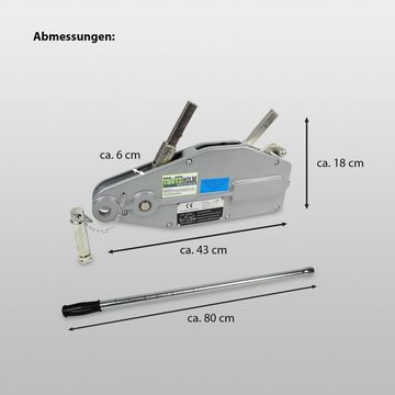 TRUTZHOLM Seilwinde Seilzug Greifzug Forstseilwinde 800 1600 3200 kg Winde 20 m Seil 0,8