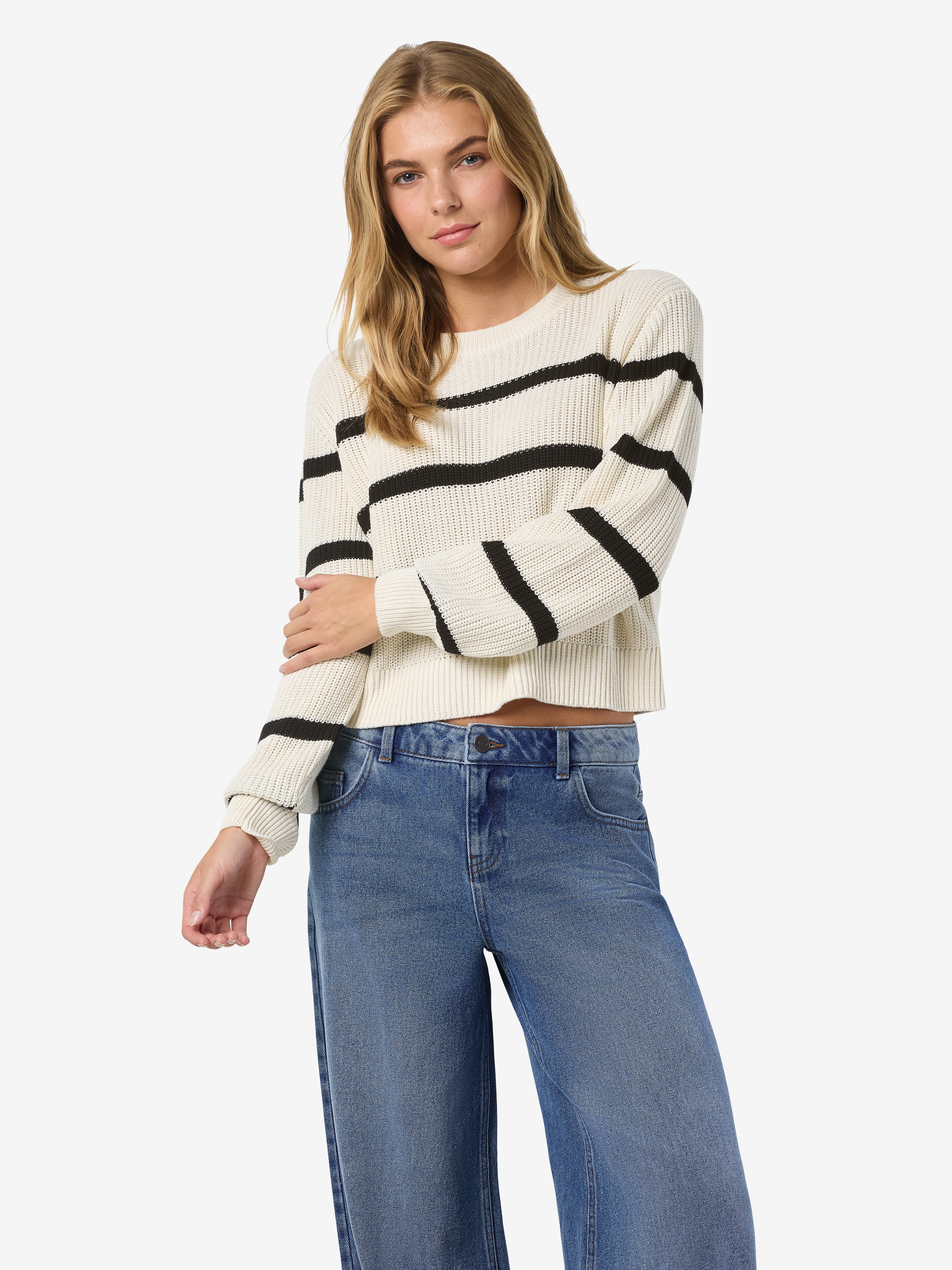 Noisy may Strickpullover NMMAYSA L/S STRIPE O-NECK KNIT NOOS günstig online kaufen
