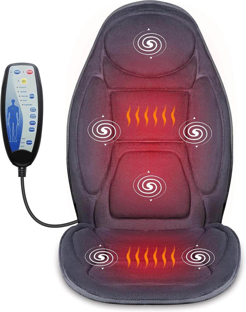 Massagesitzauflage mit Wärme und Vibration, Rückenmassagegerät zur Entspannung