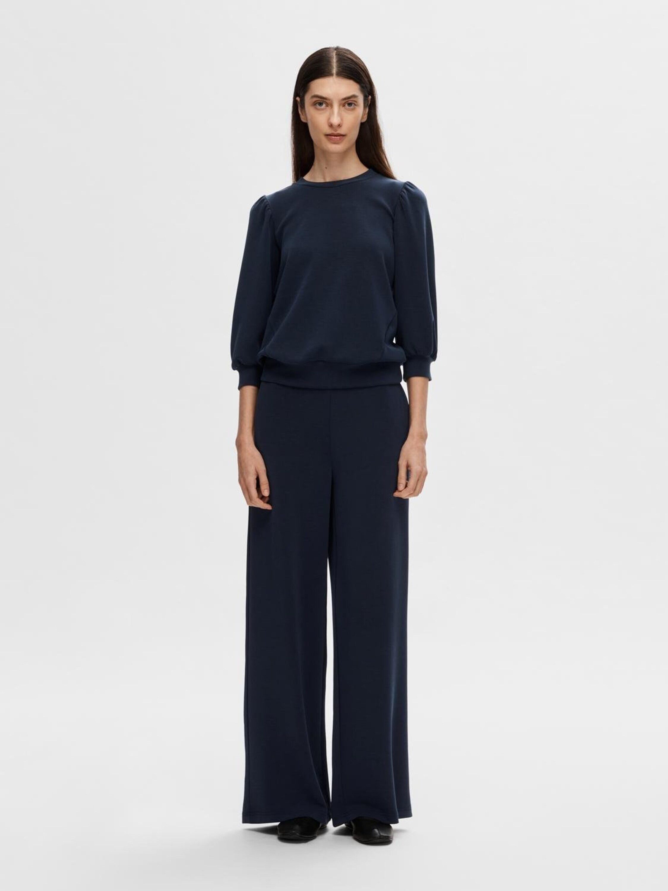 Selected Sweatshirt Tenny (1-tlg) Drapiert/gerafft