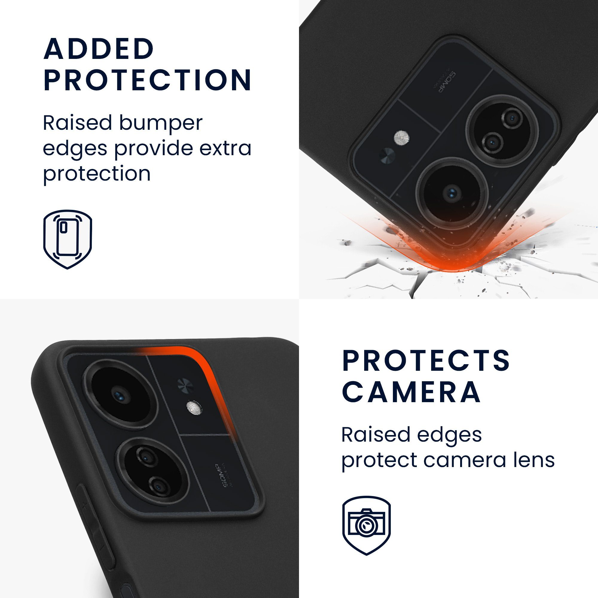 kwmobile Handyhülle Hülle für Xiaomi Poco C65 / Redmi 13C, Hülle Silikon - Soft Handyhülle - Handy Case Cover