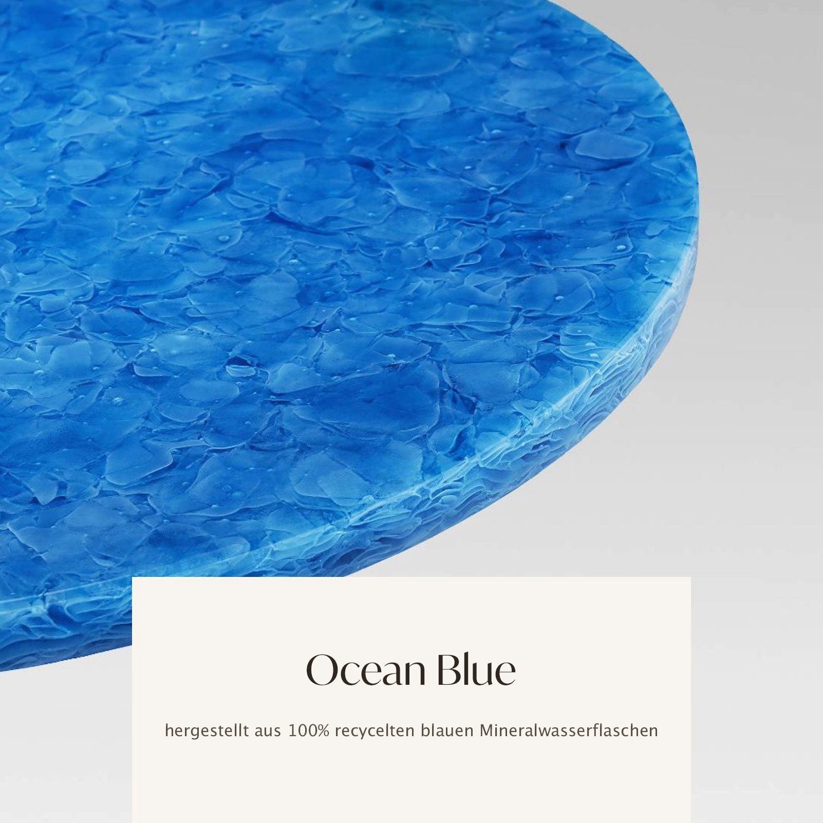 GLASKERAMIK, Käseplatte Ocean Atelier Glaskeramik, Ø30cm mit Dekotablett rund, CHEFCHAOUEN MAGNA Blue