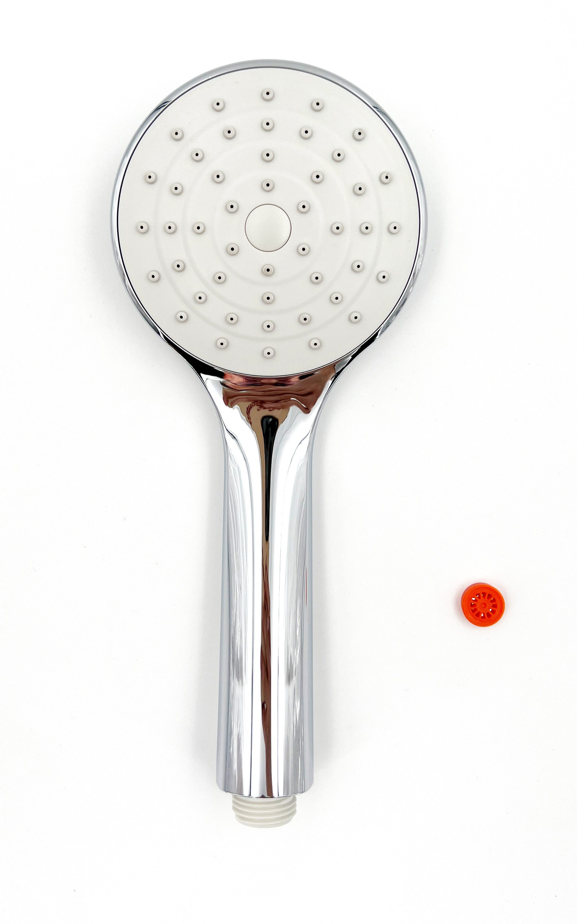 ADOB Handbrause Star, Ø 100 mm, 1 oder 3 Strahlarten inkl. Wasserspareinsatz, Antikalknoppen