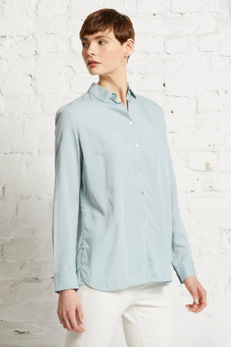 714 Klassische Bluse Contemporary aqua blouse wunderwerk TENCEL misty -