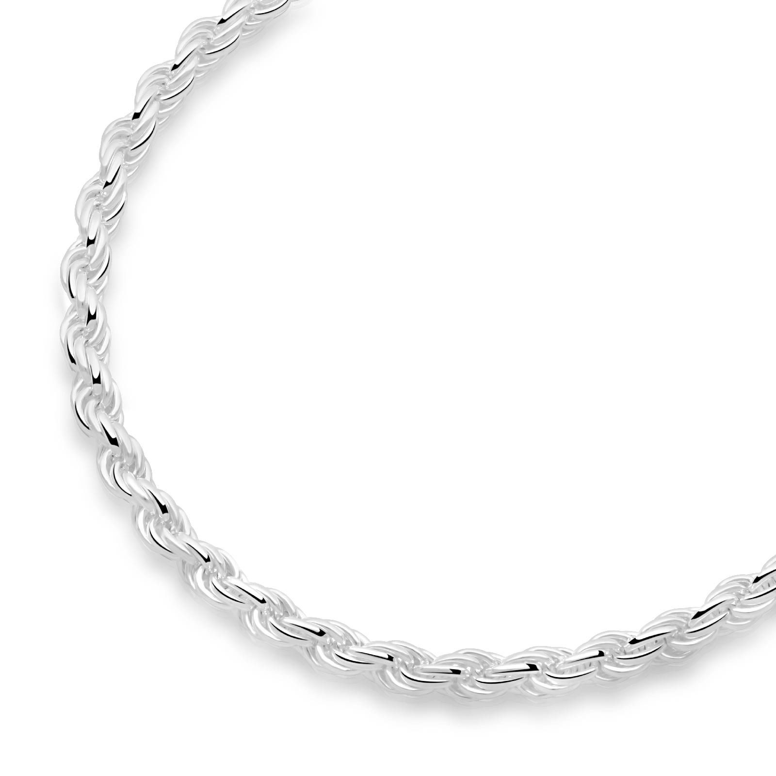 Tony Fein Silberkette Kordelkette 6mm 925er Silber Massiv Hochglanzpoliert, Made in Italy – Bild 5 von 5