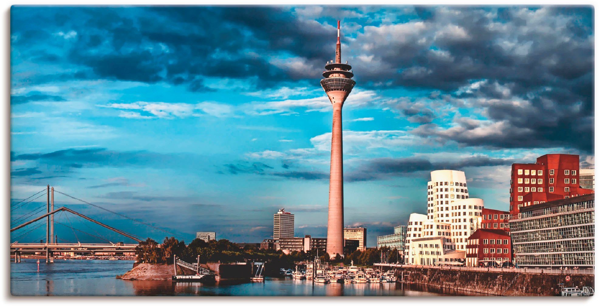 Artland Wandbild Düsseldorf Skyline I, Deutschland (1 St), als Leinwandbild, Wandaufkleber oder Poster in versch. Größen