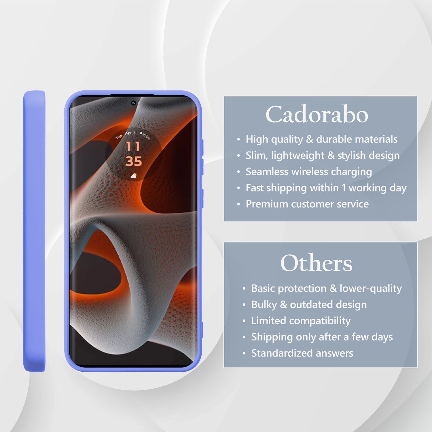Cadorabo Handyhülle für Motorola Moto Edge 50 Pro Hülle Motorola Moto Edge 50 Pro, Flexible Hülle TPU Silikon Schutzhülle Back Cover Case