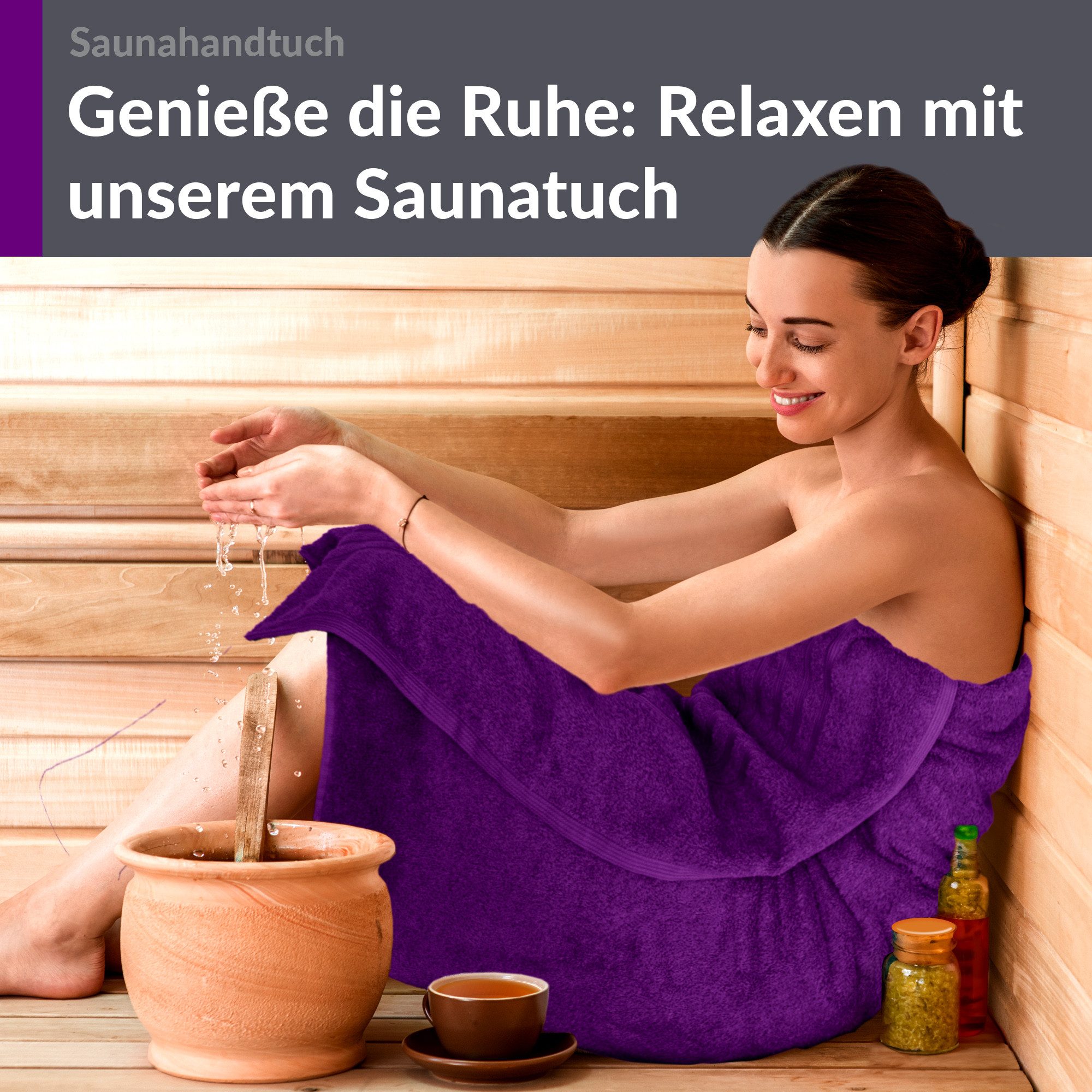 Lashuma Saunatuch XXL Handtuch London, Frottee (1-St), großes Badetuch Damen & Badehandtuch Herren 80x200 - Saunahandtuch – Bild 3 von 5