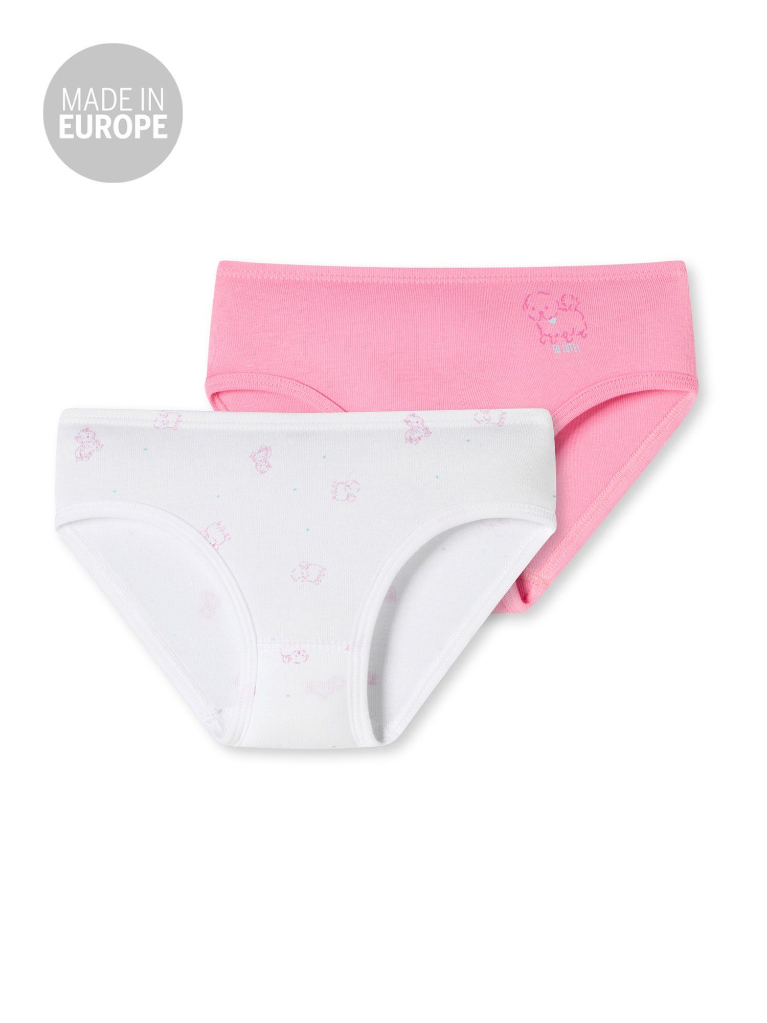 Kids Schiesser Basic weiß/pink (2-St) Slip