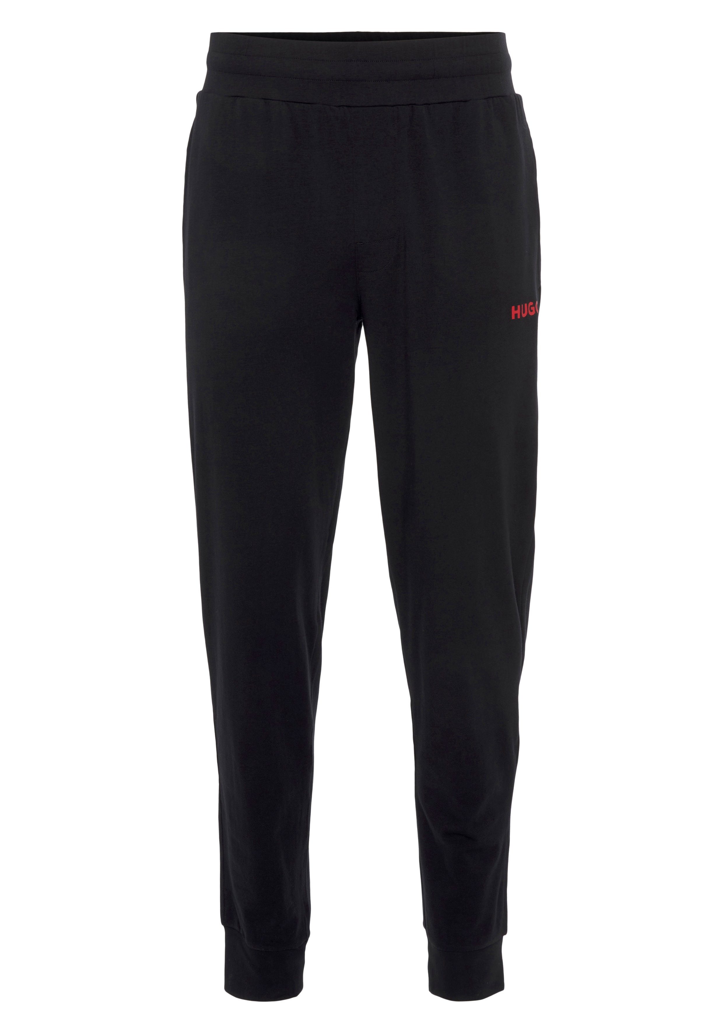 HUGO Sweathose Linked Pants CW mit HUGO Logodruck Black | Jogginghosen