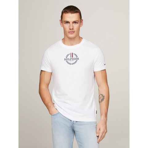 Tommy Hilfiger T-Shirt GLOBAL STRIPE WREATH TEE mit Archive-Wappen-Logo