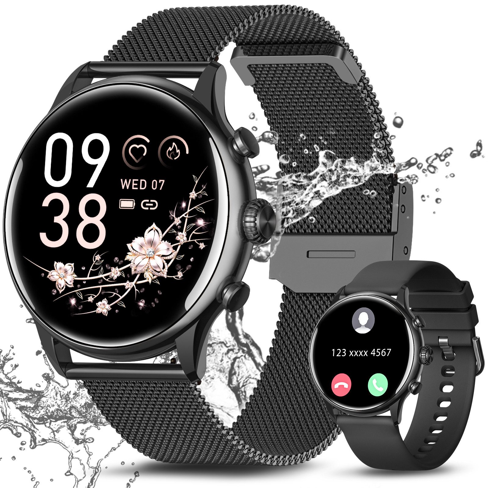 2025 NEW Smartwatch Damen mit Anruffunktion, 1,43" AMOLED Display Smartwatch