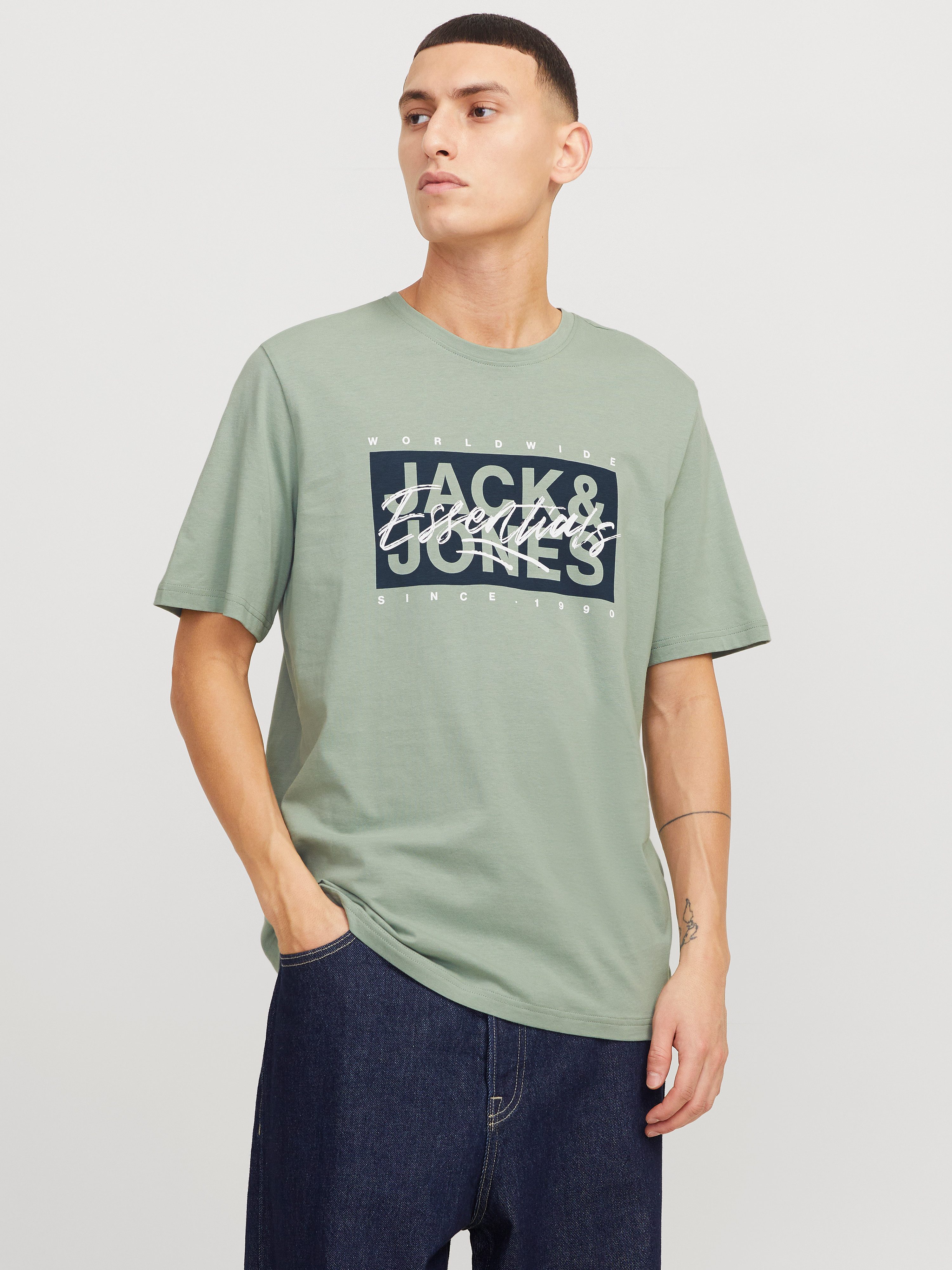 Print-Shirt JJCOLTON TEE SS CREW NECK