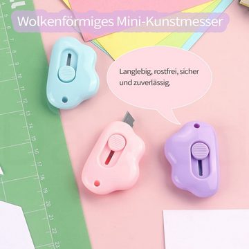 Daisred Cuttermesser 3 Stück Mini Cuttermesser Klein Cloud Utility Messer, (3-tlg)