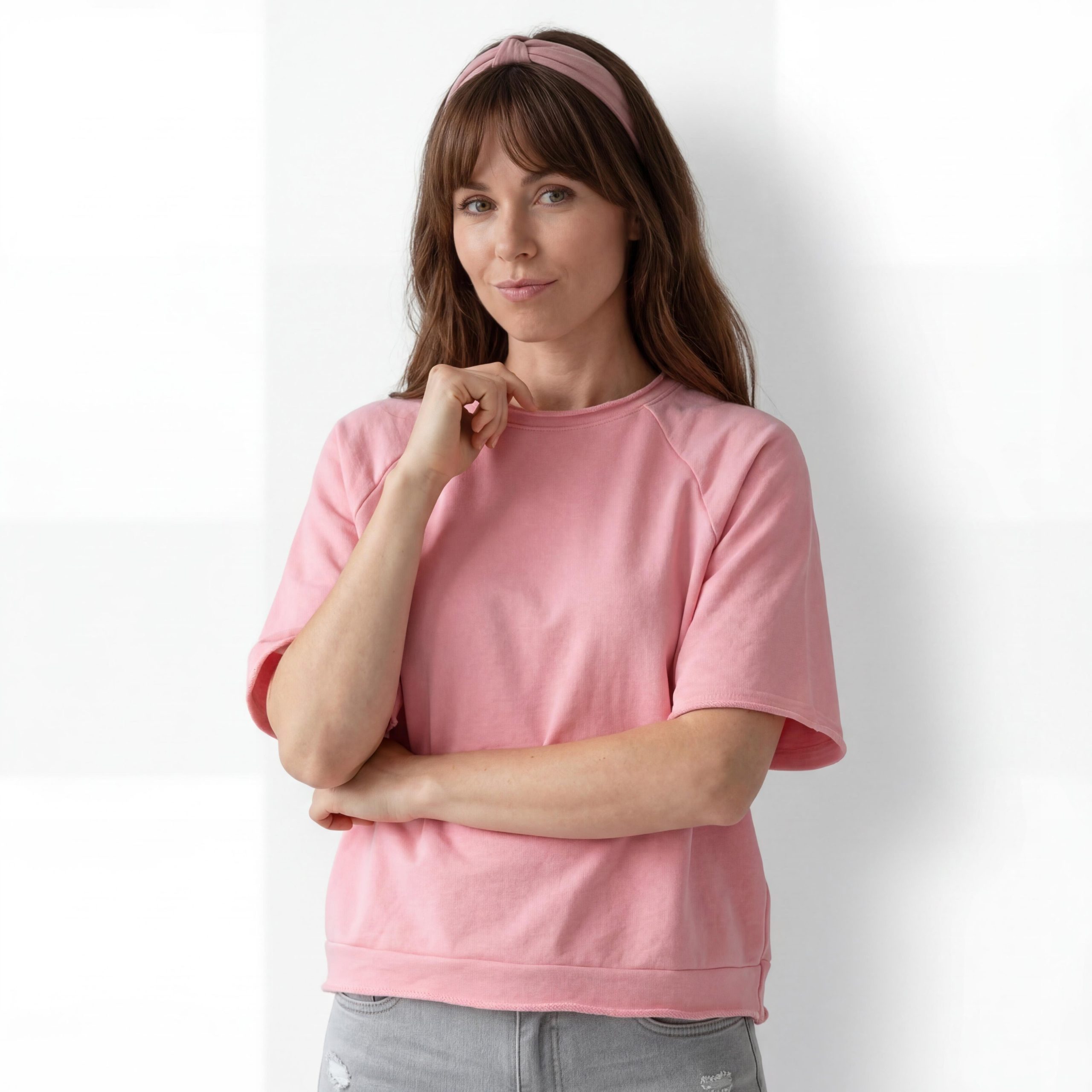 OriginalYou T-Shirt Damen Strand Sweatshirt Baumwoll Shirt Raglan Kurzarm Strand Sweater aus 100% Baumwolle, One Size 36-40 (oversize/klassisch)