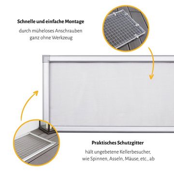 empasa Lichtschachtabdeckung MASTER, Lichtschachtabdeckung begehbar Kellerschachtabdeckung Edelstahlgewebe