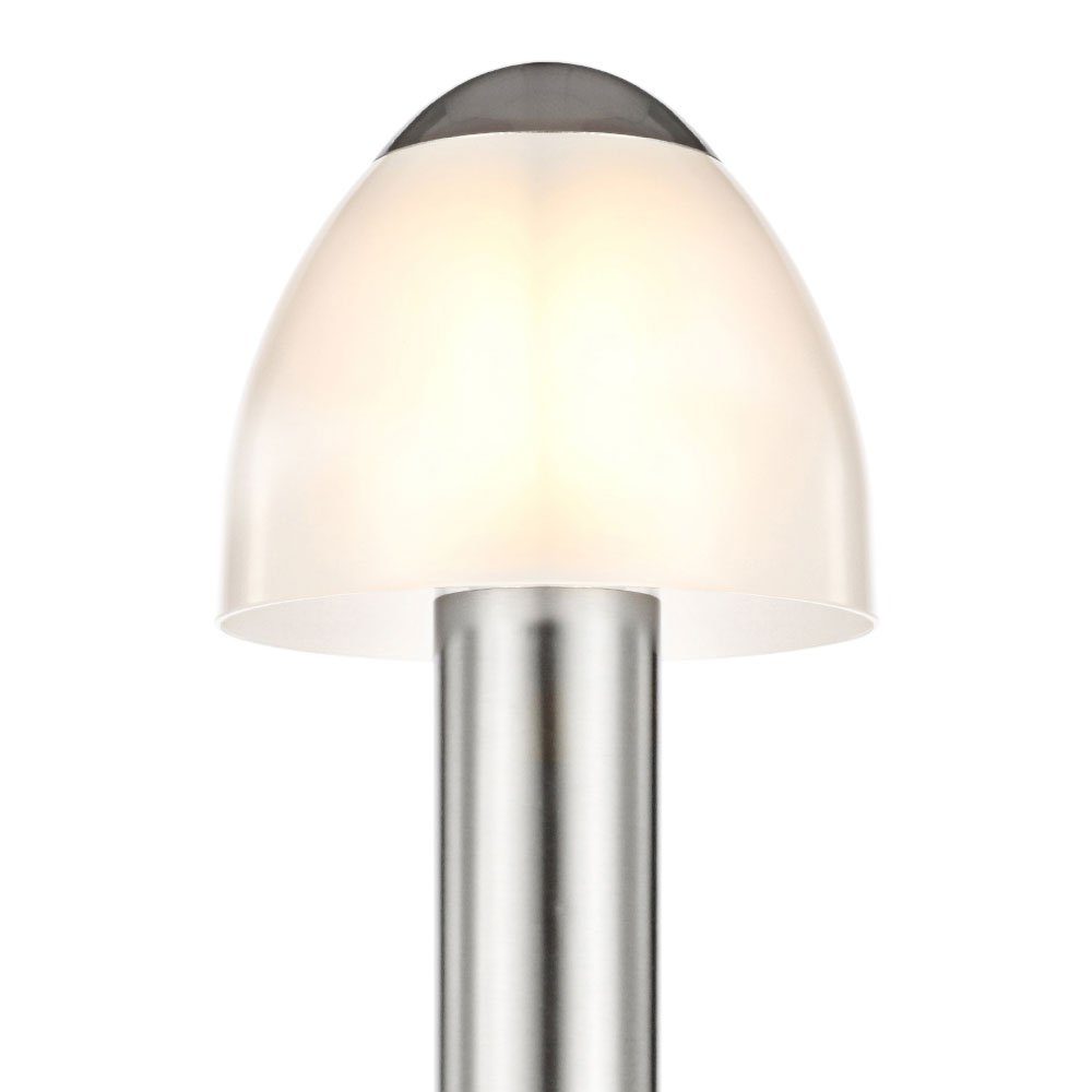 verbaut, 92cm Gartenlampe Wegeleuchte fest Sockelleuchte Außen-Stehlampe, silber LED LED H LED-Leuchtmittel Globo Außenstehlampe