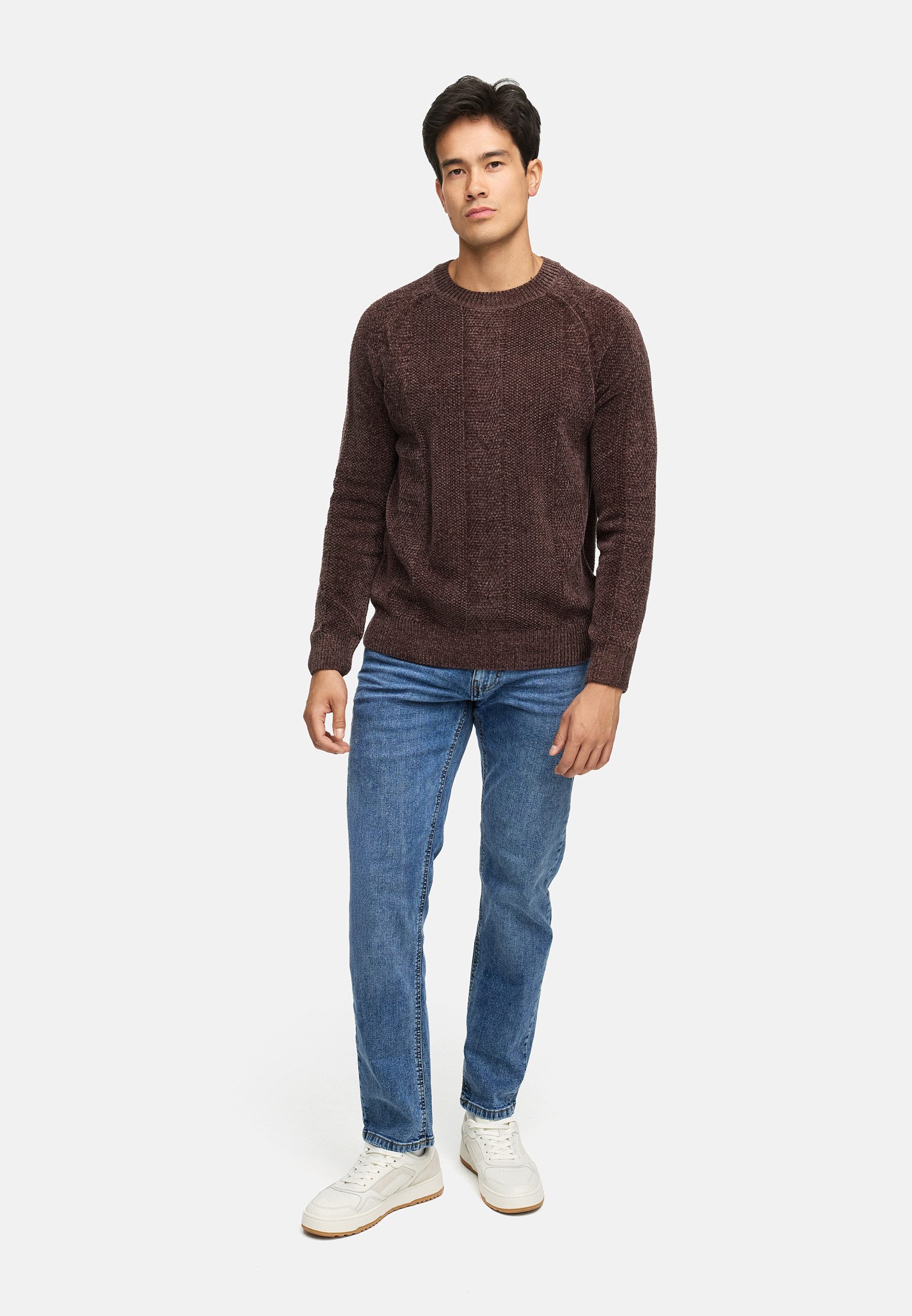 Indicode Strickpullover Herren INOlio Pullover Herrenpullover Herren Pullover mit Rundhalsausschnitt und Strickstruktur