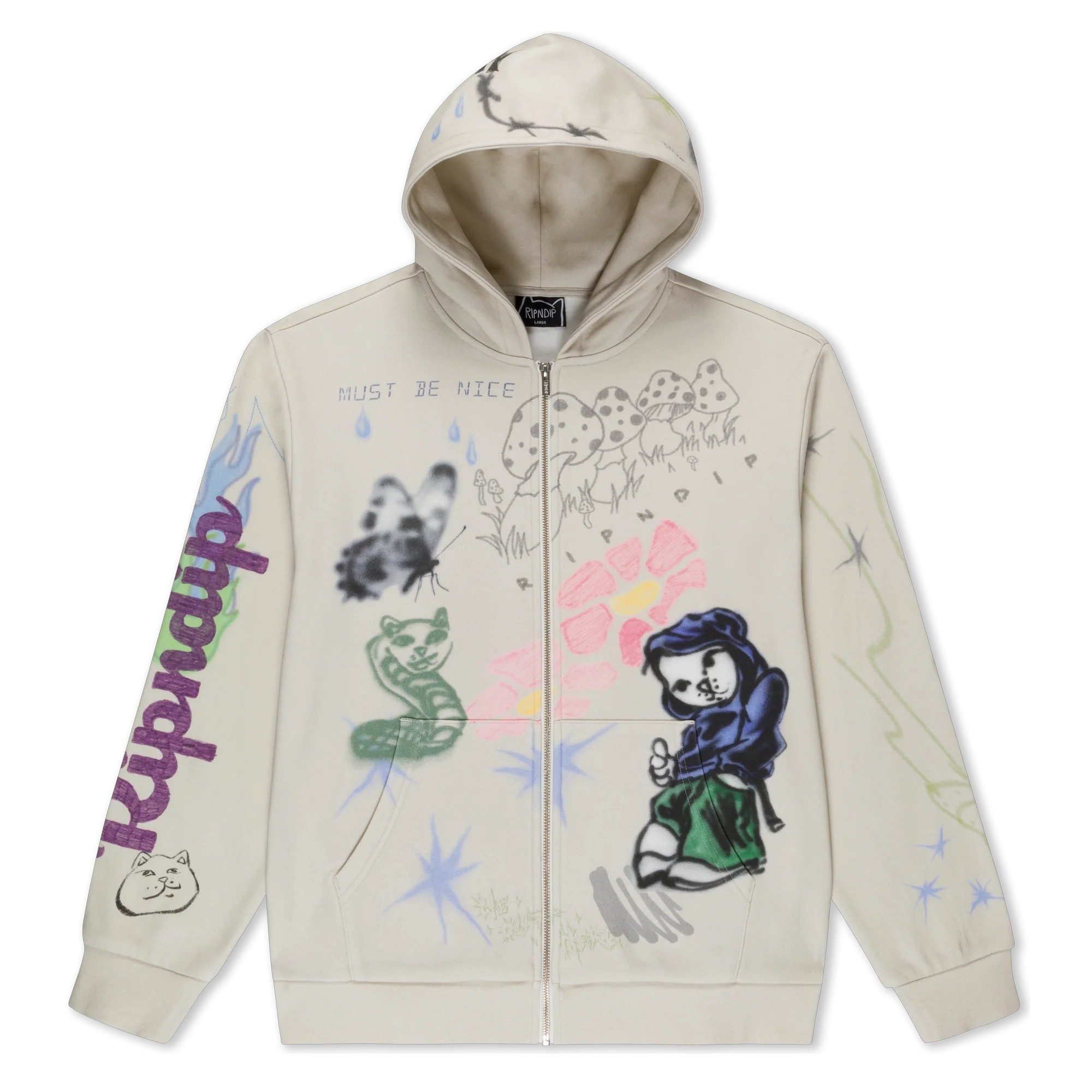 RIPNDIP Kapuzensweatjacke Ziphoodie Ripndip Goosebumps Goosebumps Graphics All Over