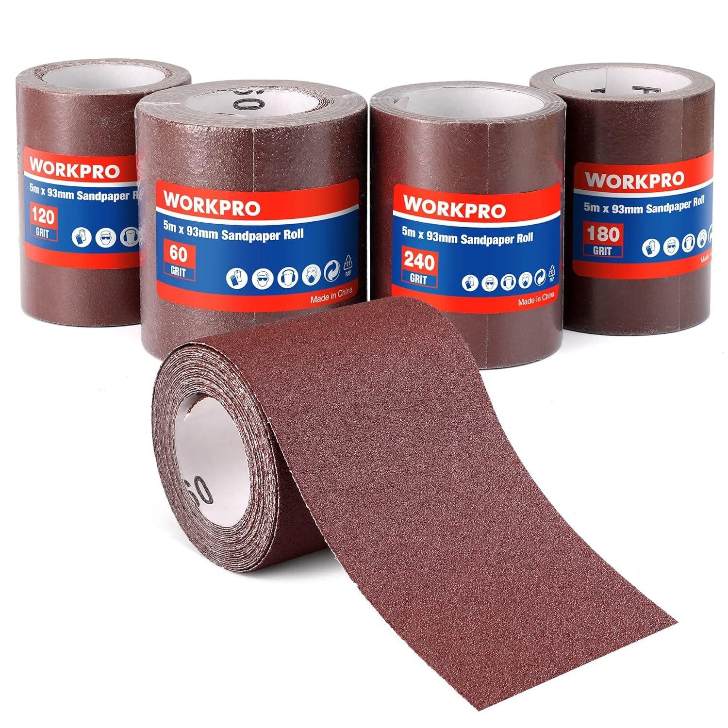 LuxusKollektion Multitool Schleifpapierrollen 93mm x 5m 4er Set Körnung 60/120/180/240 Holz