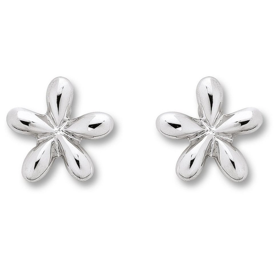 ONE ELEMENT Paar Ohrstecker Blume Ohrringe Ohrstecker aus 925 Silber, Damen  Silber Schmuck Blume, Breite : 10,00 mm - Höhe : 10,00 mm