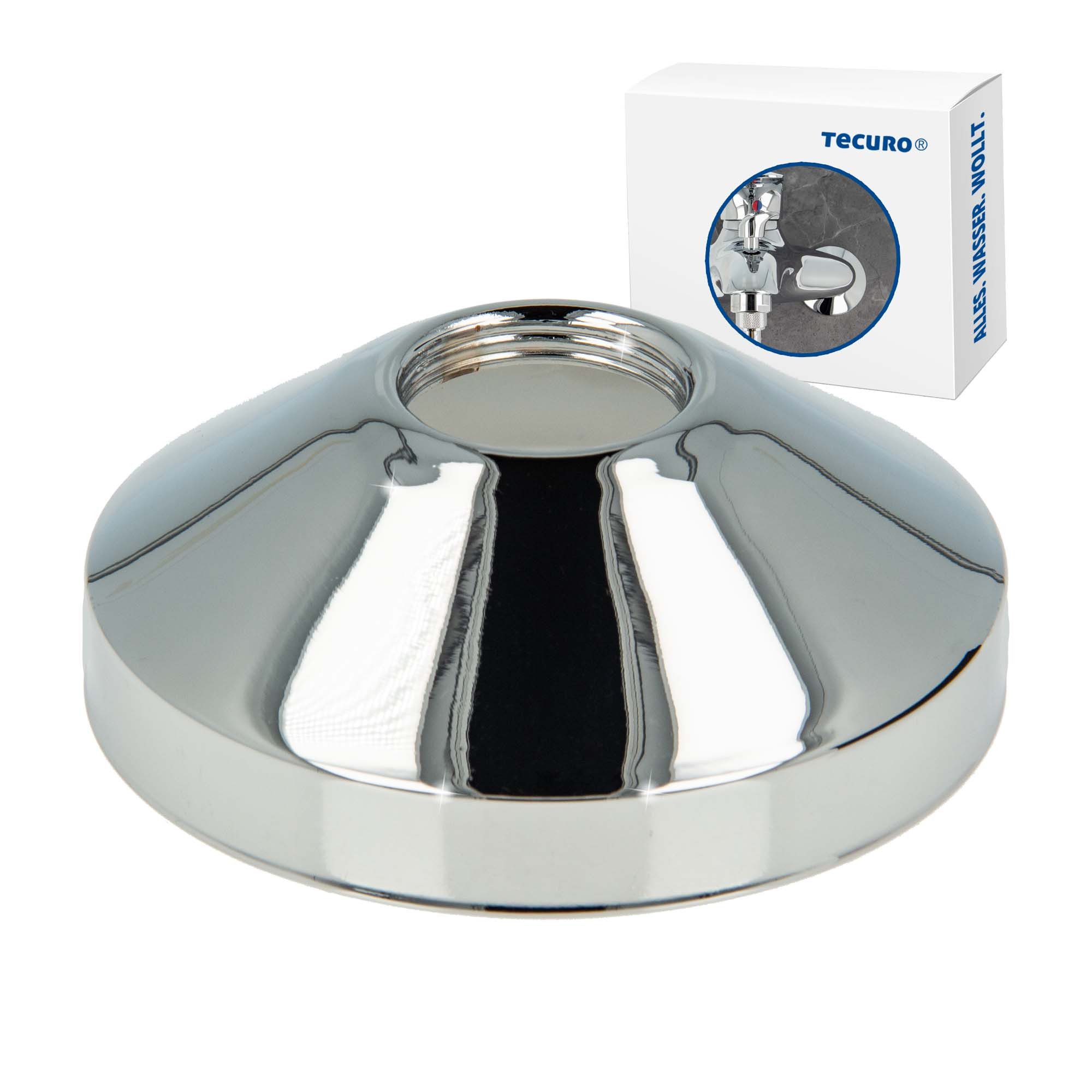 tecuro Badarmatur Gewinderosette, konische Bauform 3/4 Zoll Innengewinde