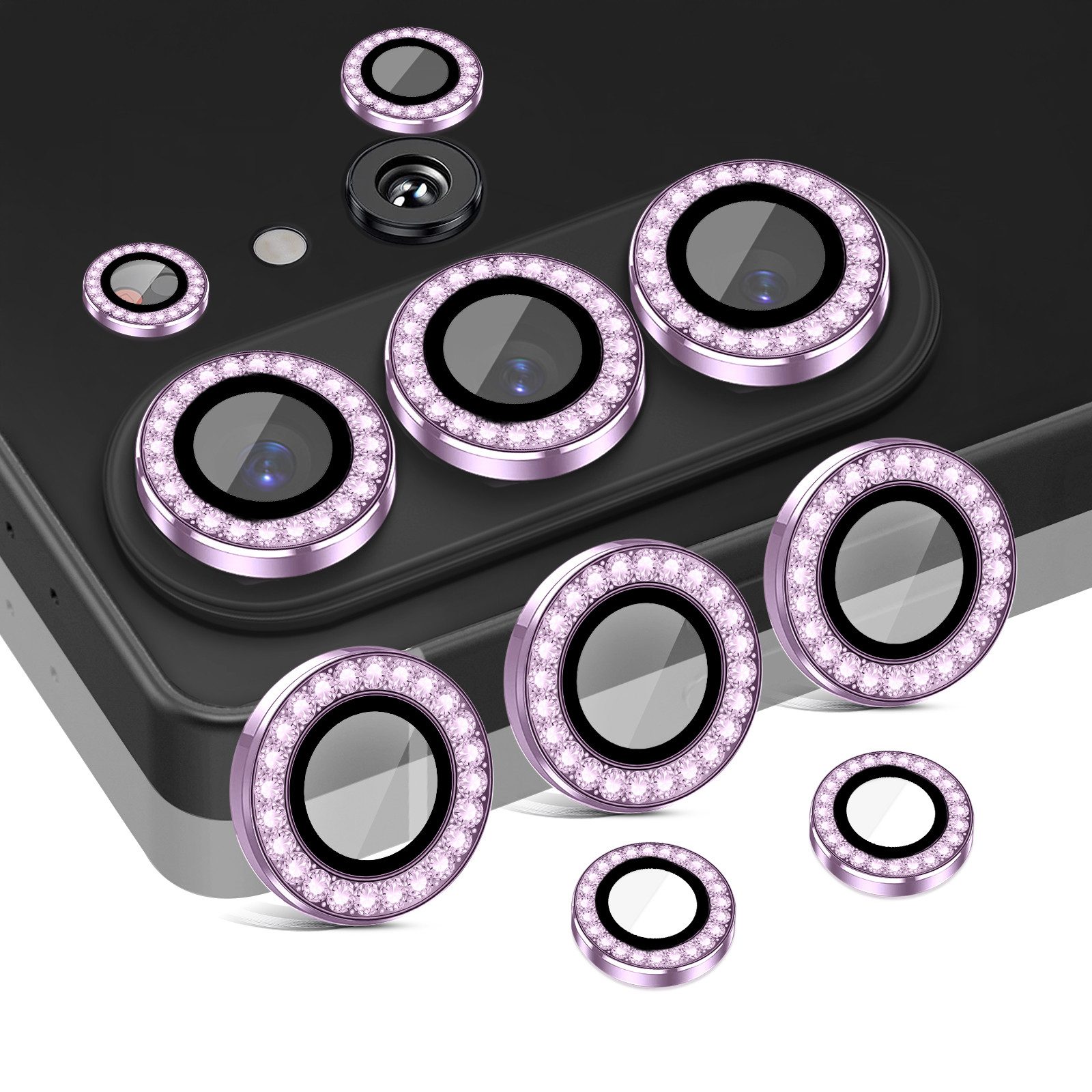 Tec-Expert Kameraschutzglas 9H Glas Set Helles Violett Schmuckstein für Samsung Galaxy S26 Ultra für Samsung Galaxy S26 Ultra, Linsenschutzglas Set, 1 Stück, Kameraschutz, Schutzglas, Linsenschutz, kratz- & stoßfest