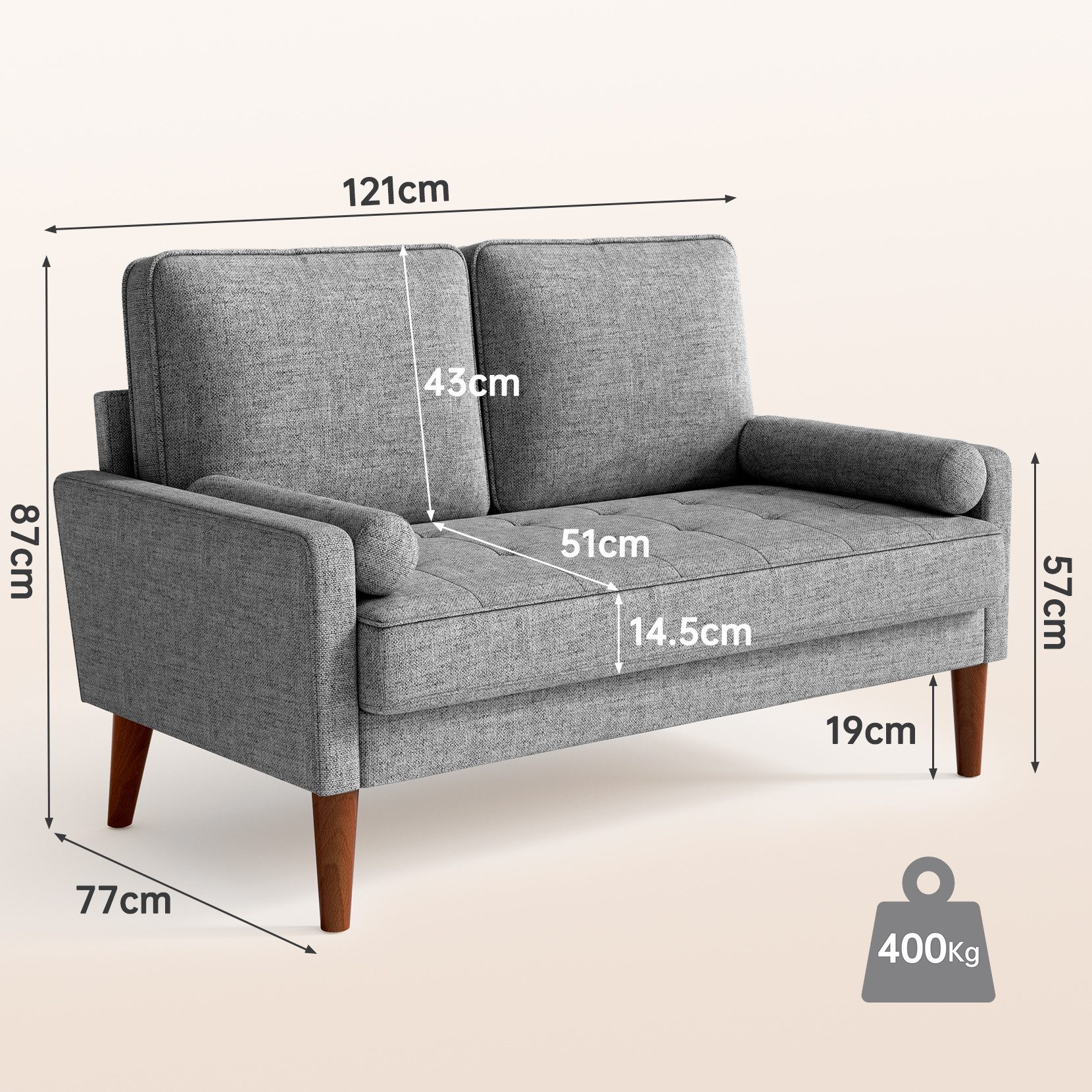 OUNUO 2-Sitzer Sofa 2 Sitzer, Modernes günstig online kaufen