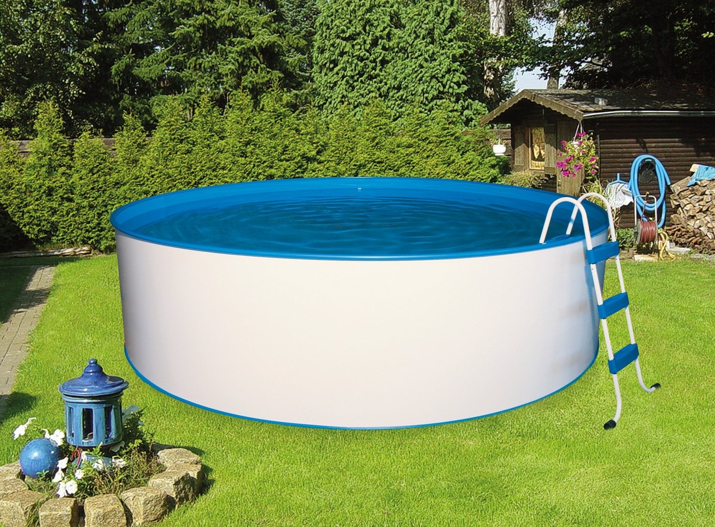 Thumbnail - my POOL BWT Rundpool mit Leiter und Kartuschenfilteranlage (Set, 3-tlg), in verschiedenen Größen