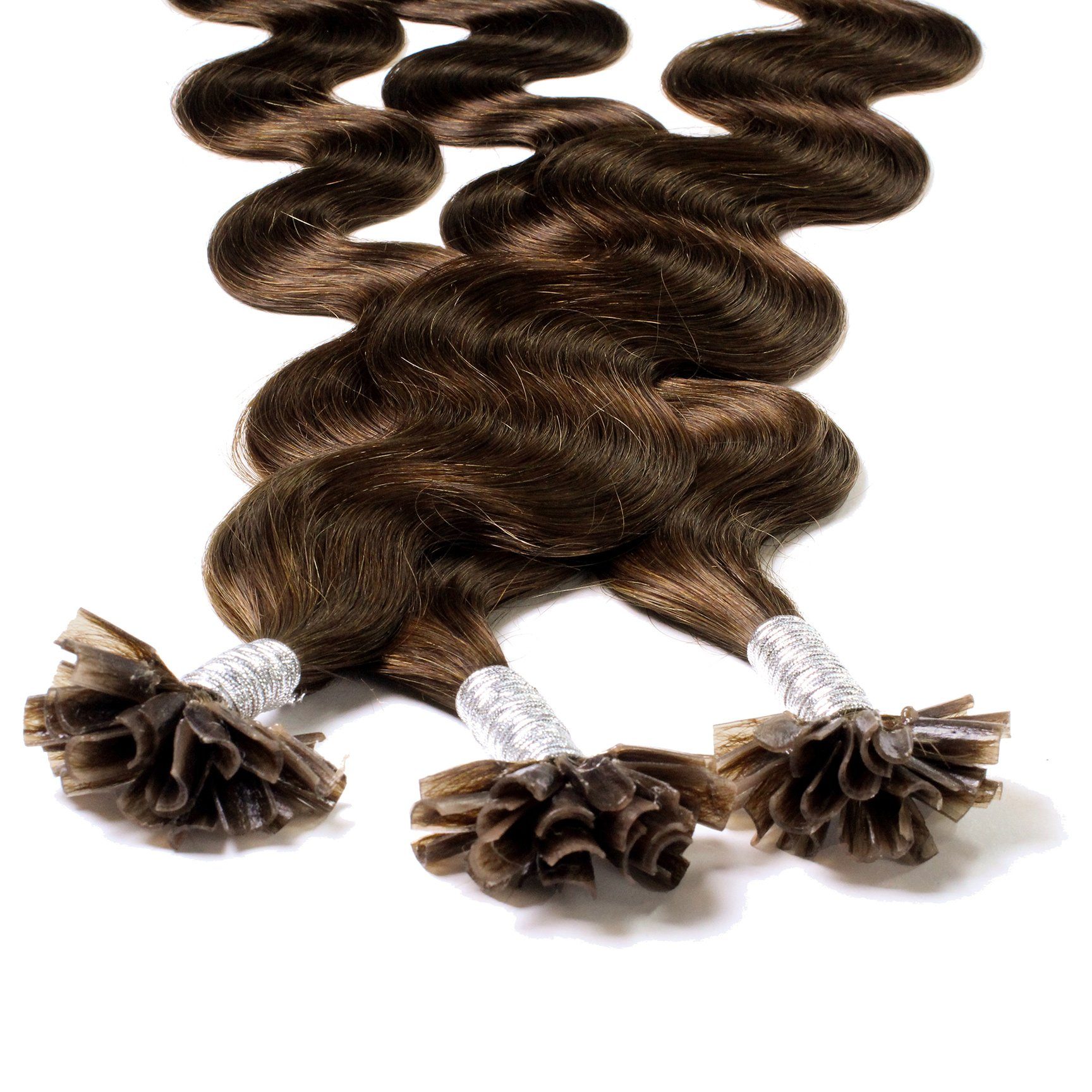 Dunkelblond 0.5g #6/3 Echthaar-Extension hair2heart Bonding Gold Extensions 40cm gewellt