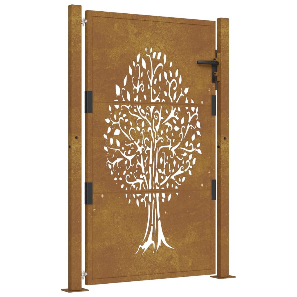 Thumbnail - vidaXL Gartentor, Gartentor 105x155 cm Cortenstahl Baum-Design