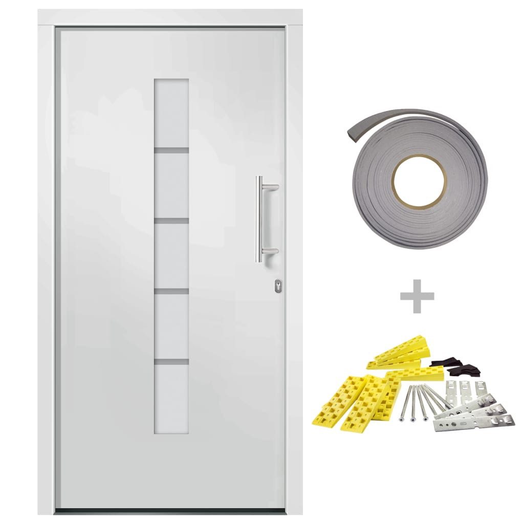 vidaXL Haustür Haustür Aluminium und PVC Weiß 100x210 cm (1-St)