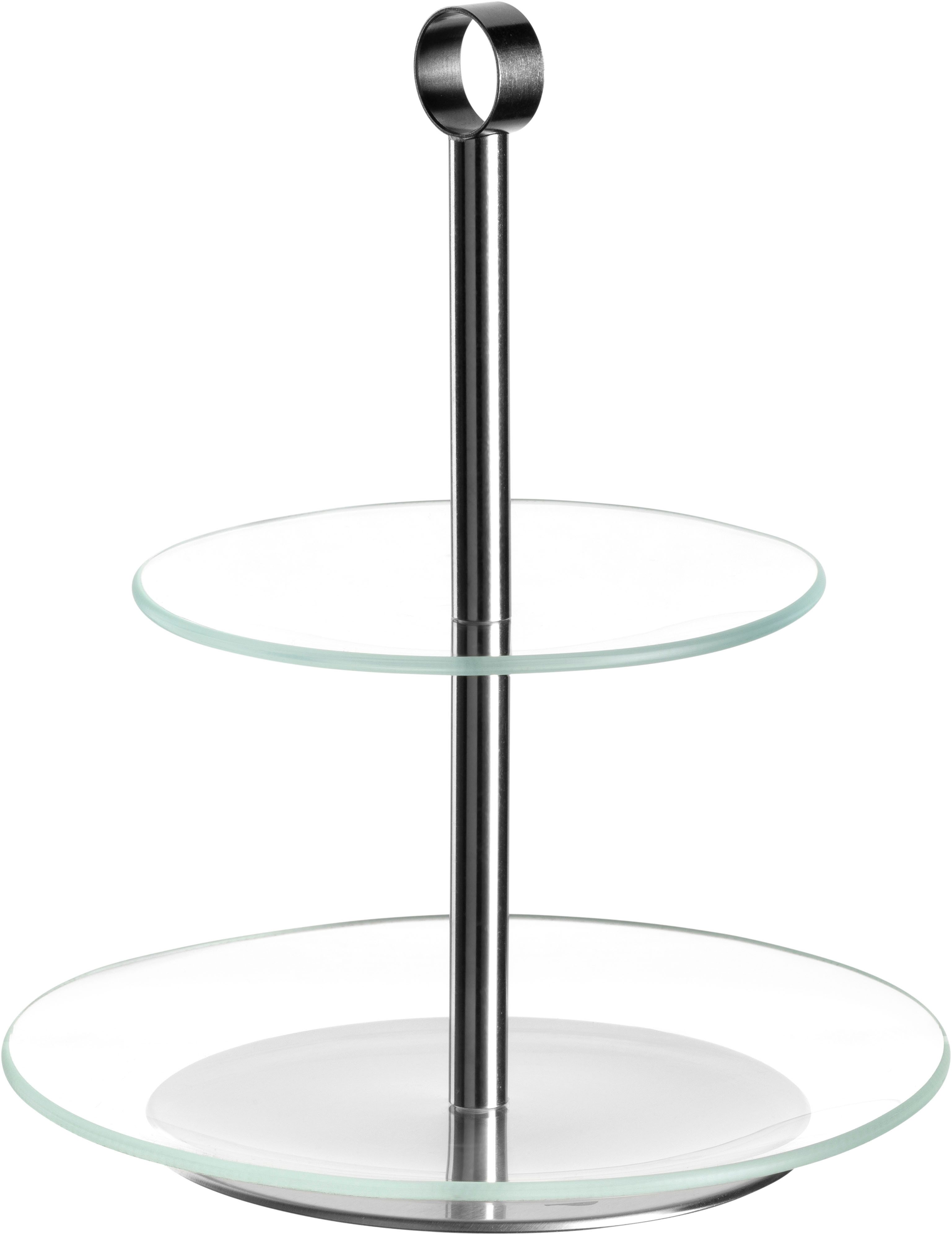 LEONARDO Etagere CENA, 2 stufig - Höhe 26 cm, Glas, Metall, Servieretagere mehrstöckig, zum Servieren und Präsentieren