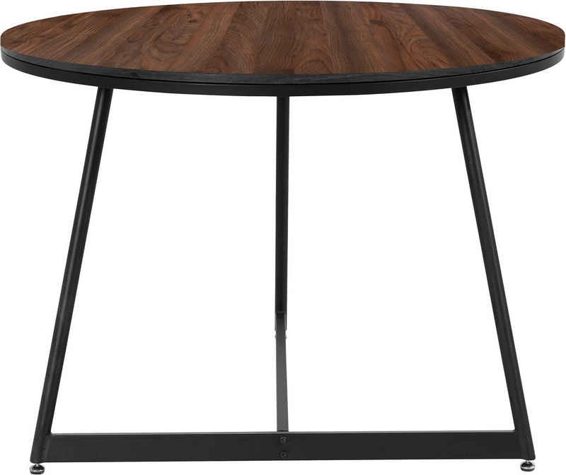 andas Esstisch »Adak« (1-St), mit Tischplatte in Walnußoptik mit fühlbare Struktur, schwarzes Gestell aus Metall, pflegeleichte Oberfläche, in verschiedenen Größen erhältlich, Höhe 78 cm