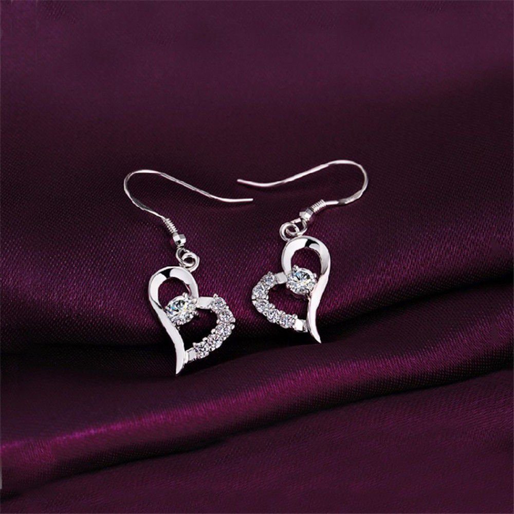 Kim Johanson Schmuckset Herz Silber (Set, 4-tlg., Inkl. Schmuckbox), mit Halskette, Ohrringe und Armband