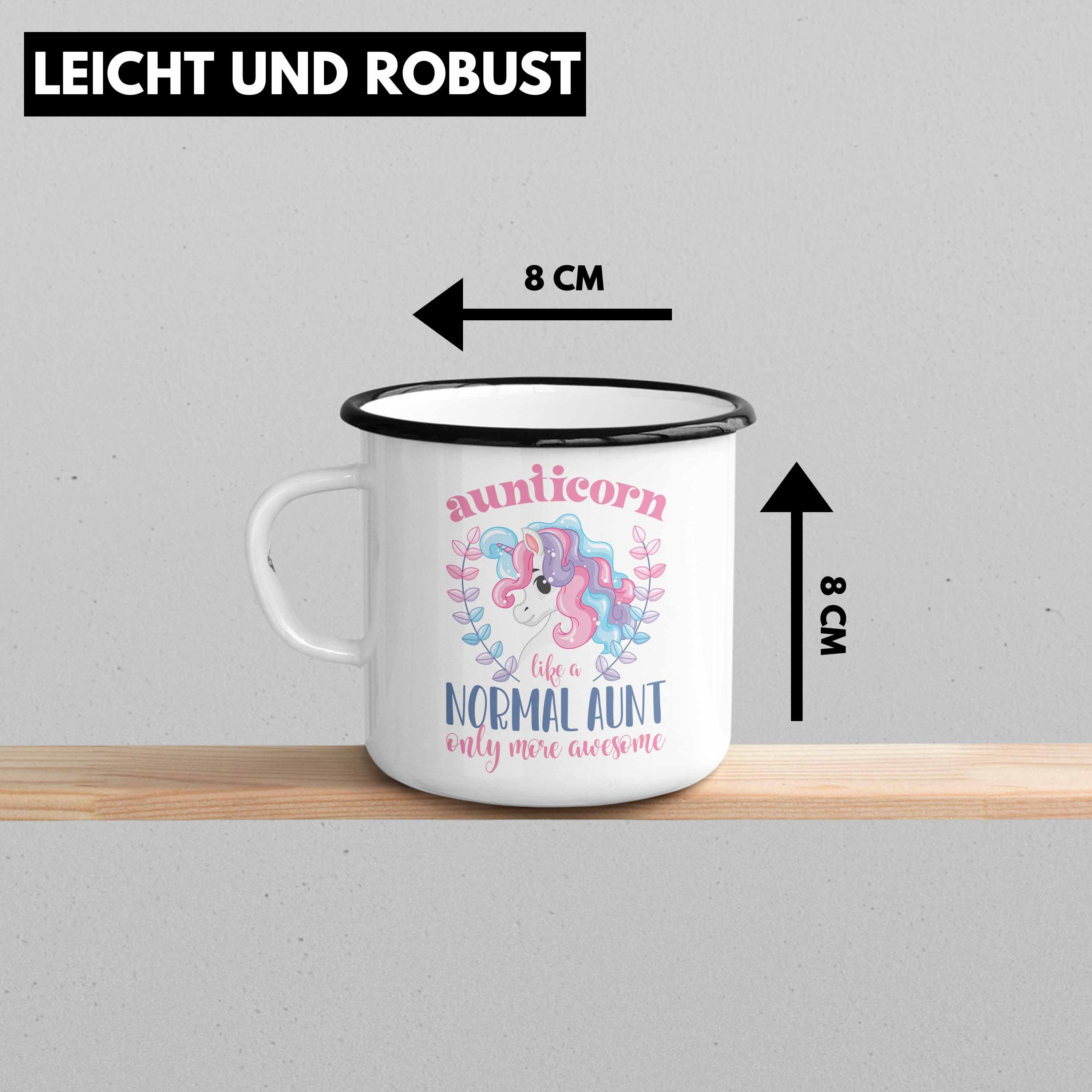 Beste Geburtstag Kaffeetasse Emaille Geschenk Lustig Geschenkidee Thermotasse Tante Tasse Trendation - Schwarz Trendation Aunitcorn für Tante