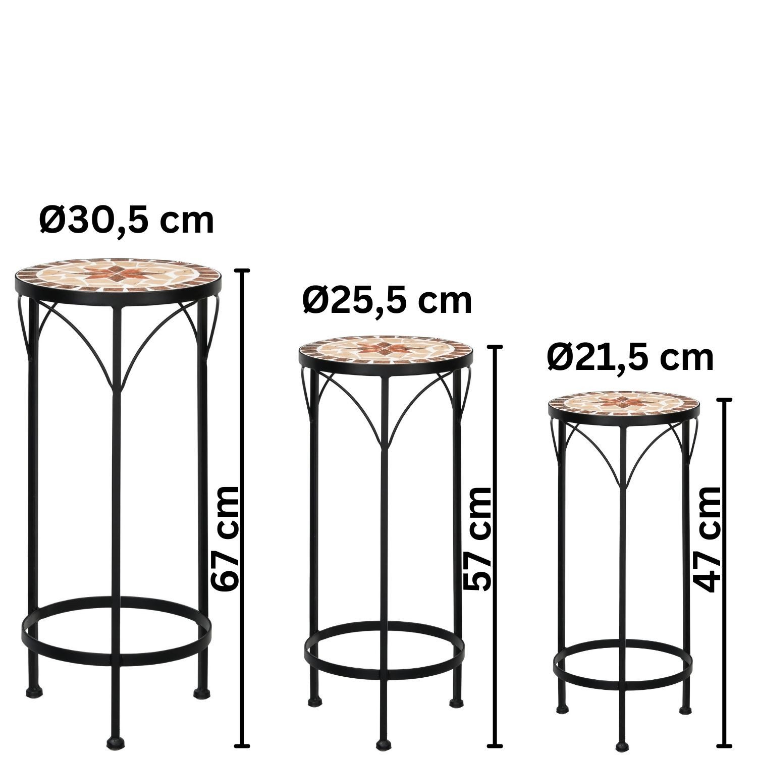 Mosaik-Meister Blumenhocker Mosaik Beistelltisch Balkon Metall Pflanzenrega günstig online kaufen