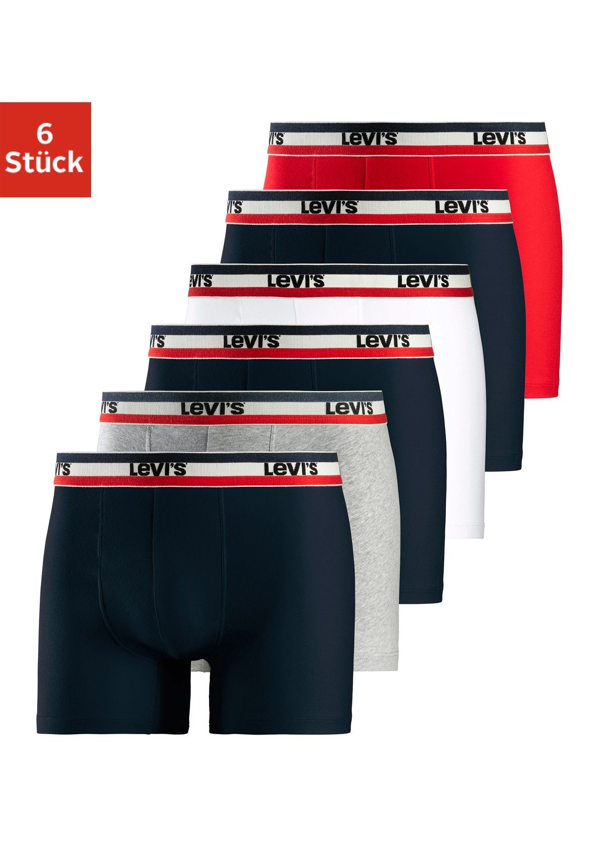 Levi's® Boxer (6 Stück) Streifen Logo Bund kaufen | OTTO