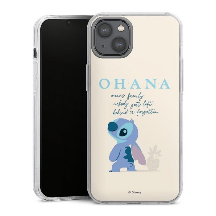 DeinDesign Handyhülle Lilo & Stitch Offizielles Lizenzprodukt Disney Ohana Stitch Apple iPhone 14 Plus Hülle Bumper Case Handy Schutzhülle