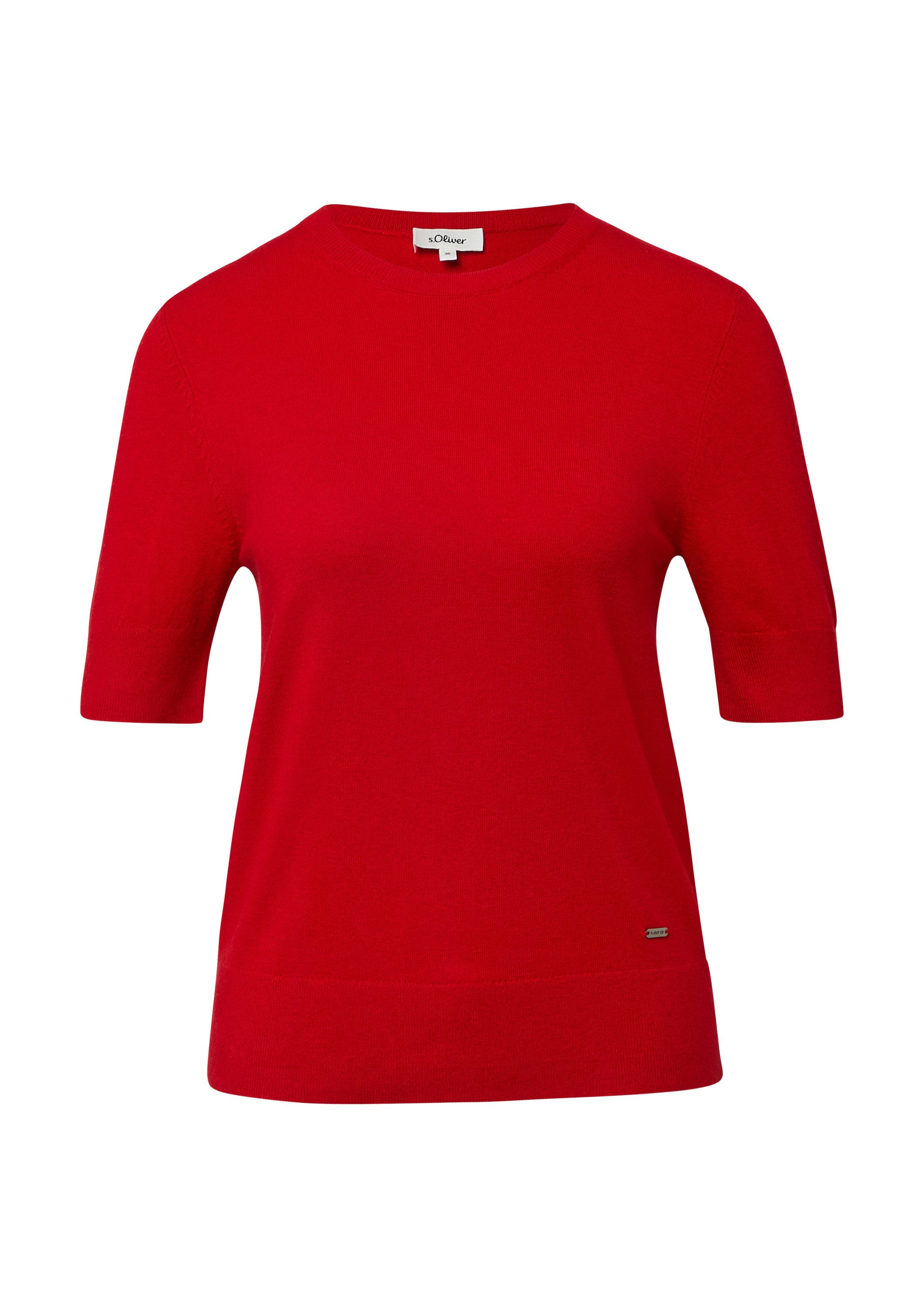 s.Oliver Kurzarmpullover Strickpullover Kurzärmeliger Strickpullover aus Vi günstig online kaufen