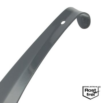 bremermann Schuhlöffel Schuhlöffel, Reise-Schuhanzieher, klein 16cm, aus Metall - grau