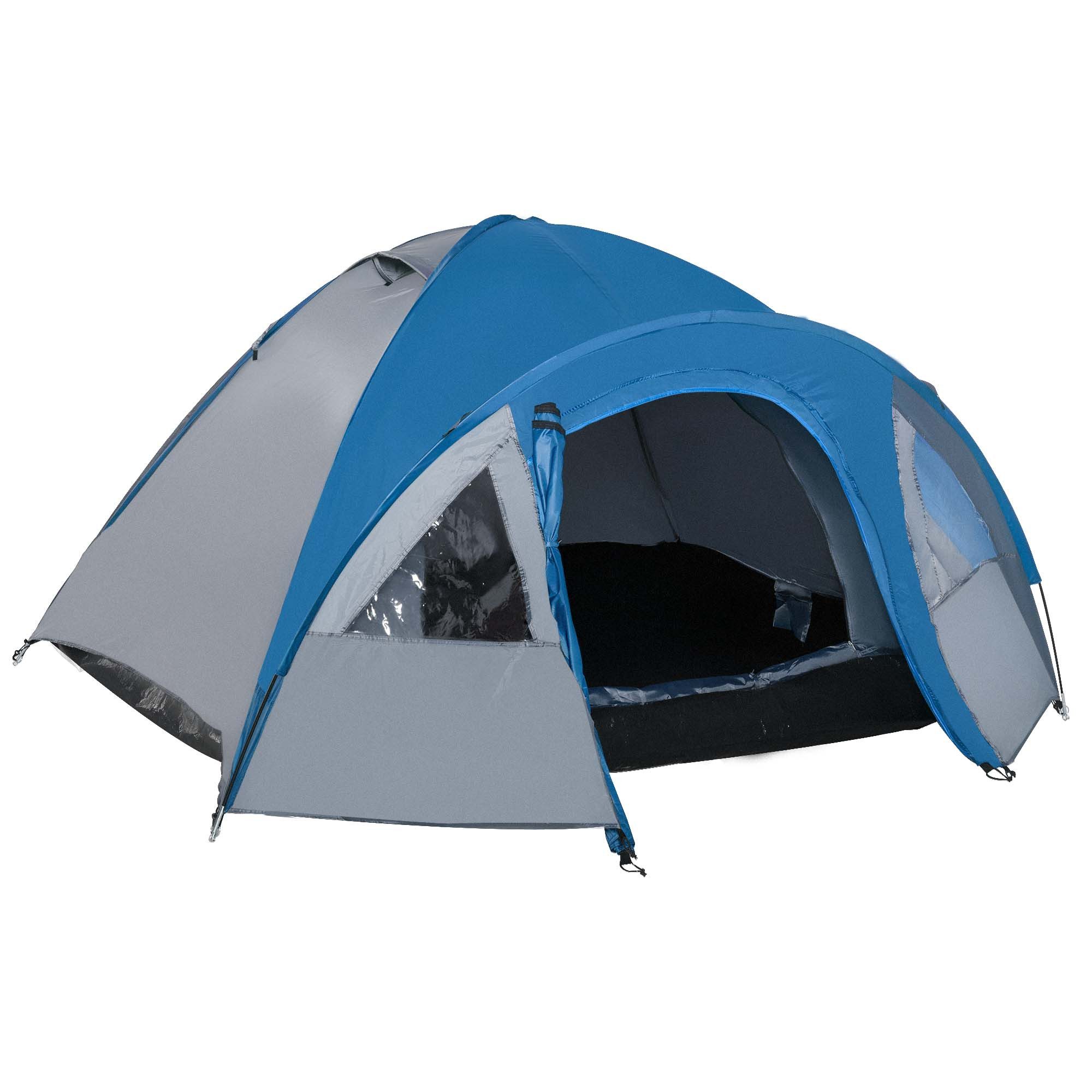 CHICFURN Kuppelzelt Doppelwand-Outdoorzelt für 4 Personen, Iglu-Design, Personen: 4 (Packung, 1 tlg., 4 Jahreszeiten geeignet, wasserdicht, mit Moskitonetz), inkl. Tragetasche, für Camping & Outdoor-Nutzung