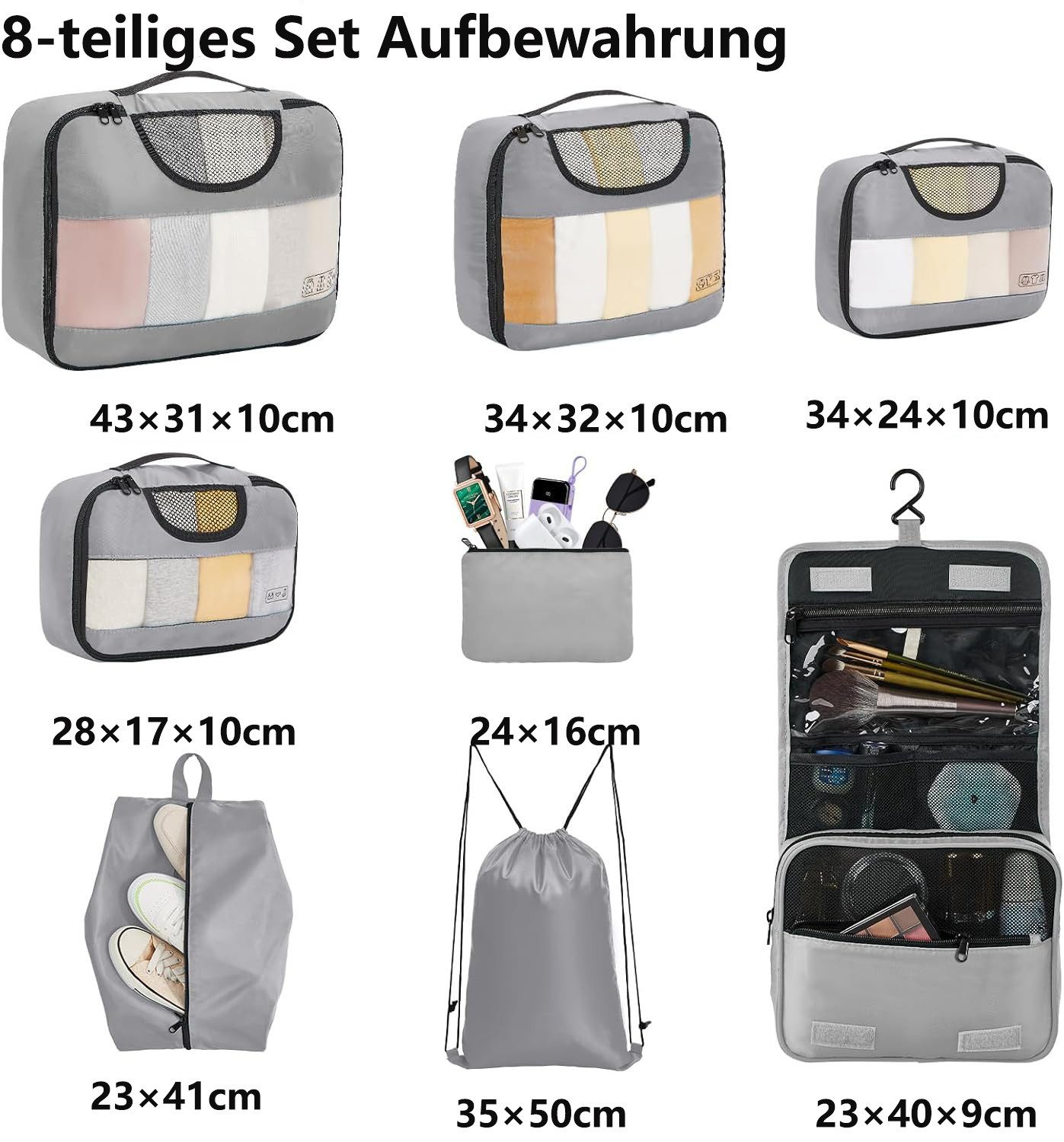 Coonoor Kofferorganizer 8 Teilige Aufbewahrungsbeutel-Set, Kleidertaschen, günstig online kaufen