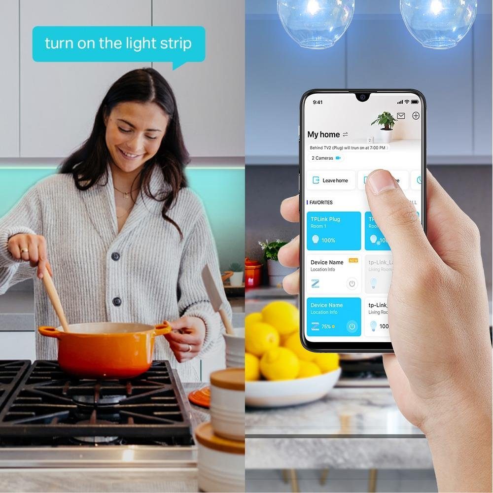tp-link LED-Streifen Tapo L900-5 Smart Wi-Fi Light Strip, WLAN LED 5m dimmbar App Steuerung schneidbar kein Hub notwendig