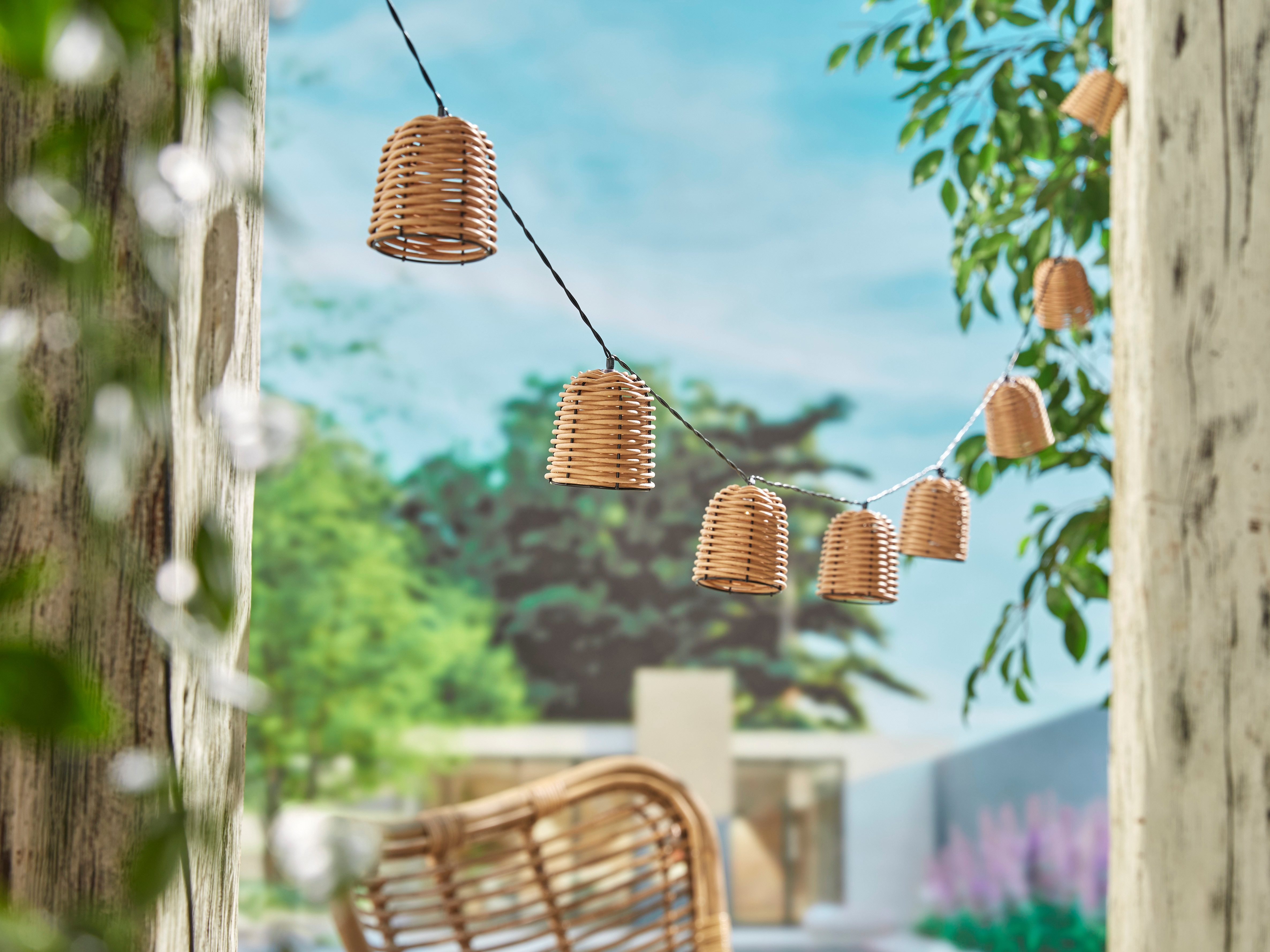 Luxform LED-Lichterkette Luxform Solar Rattan, 1-flammig, LED-Lichterkette, günstig online kaufen