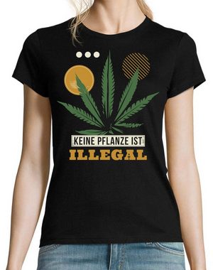 Youth Designz T-Shirt Keine Pflanze ist Illegal Damen T-Shirt Mit modischem Print