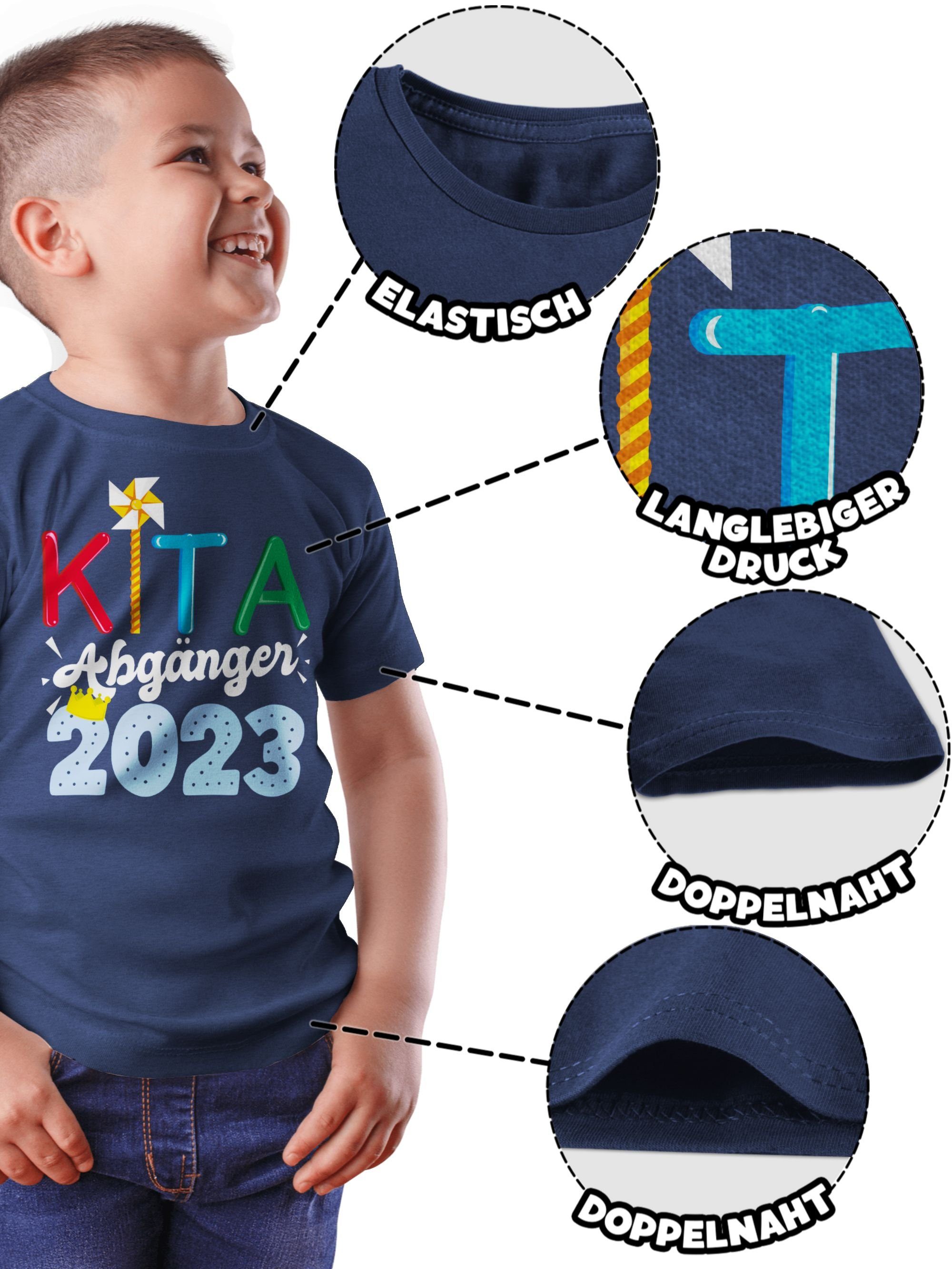 Shirtracer T-Shirt Kita Abgänger 2023 I Einschulung Schulanfang Dunkelblau Geschenke 03 Junge Meliert