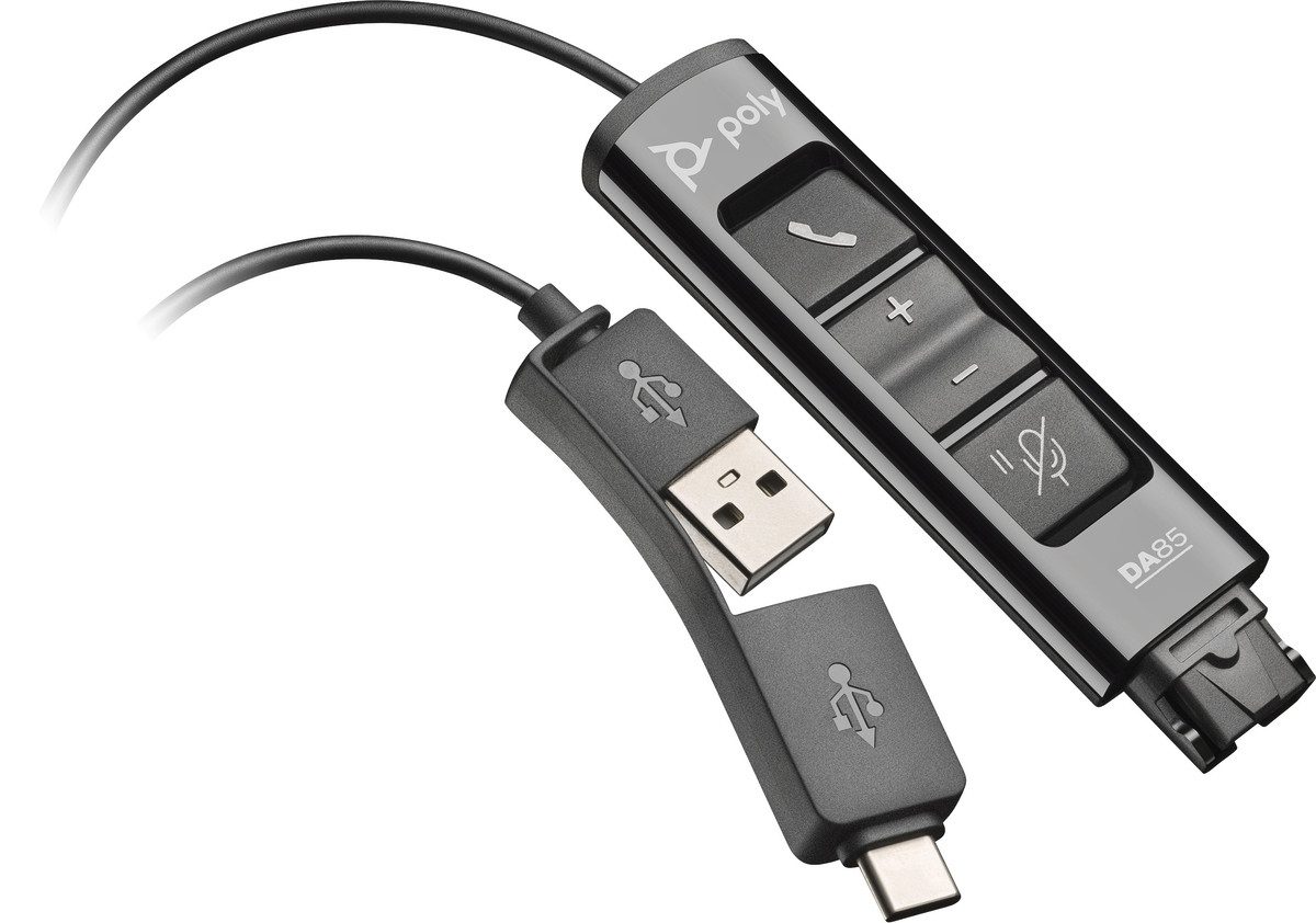 Poly DA85 Wideband QD auf USB-Adapter (USB-A & USB PC-Headset