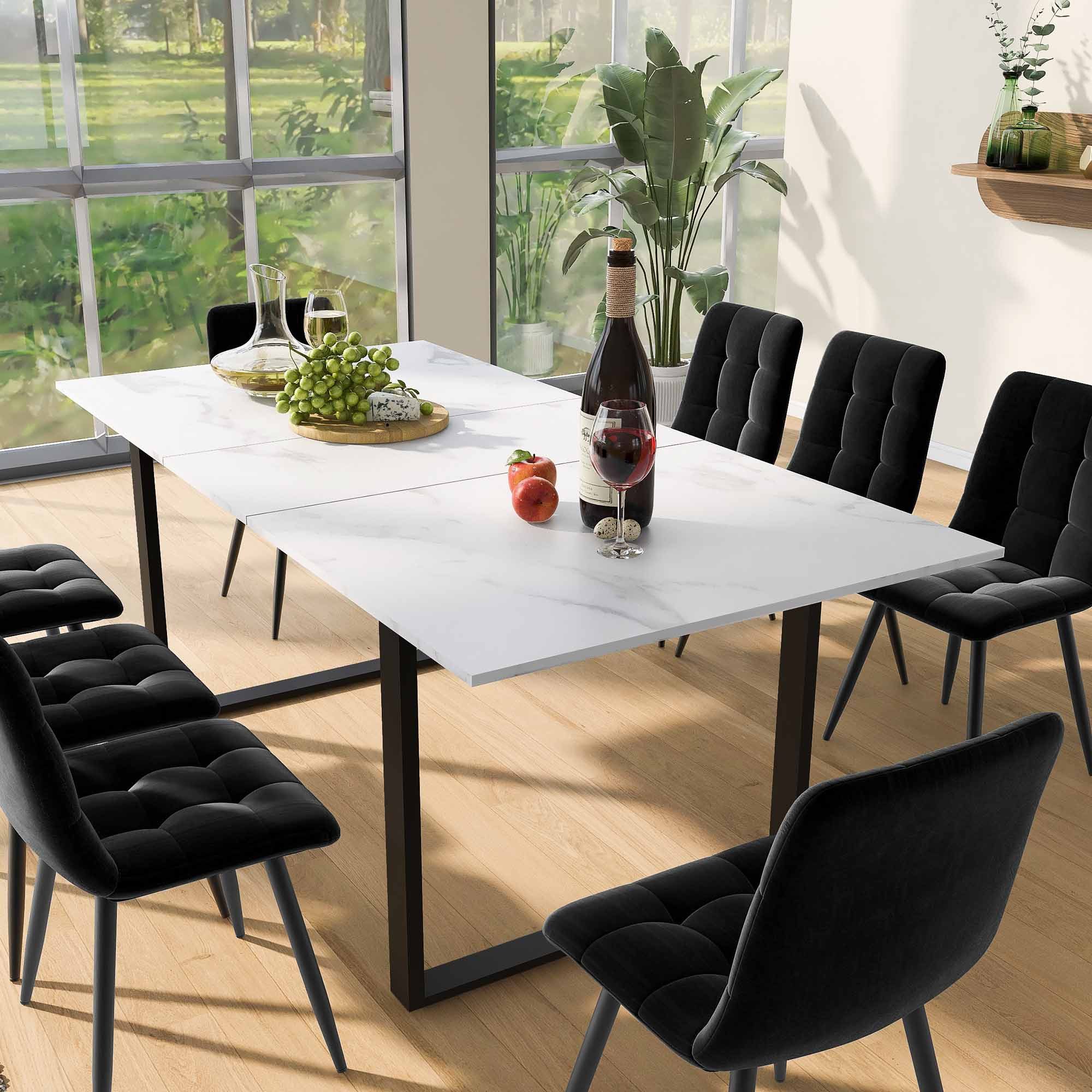 STILVORA Esstisch 140/180x80x75cm Küchentisch Teleskoptisch Wohnzimmertisch günstig online kaufen