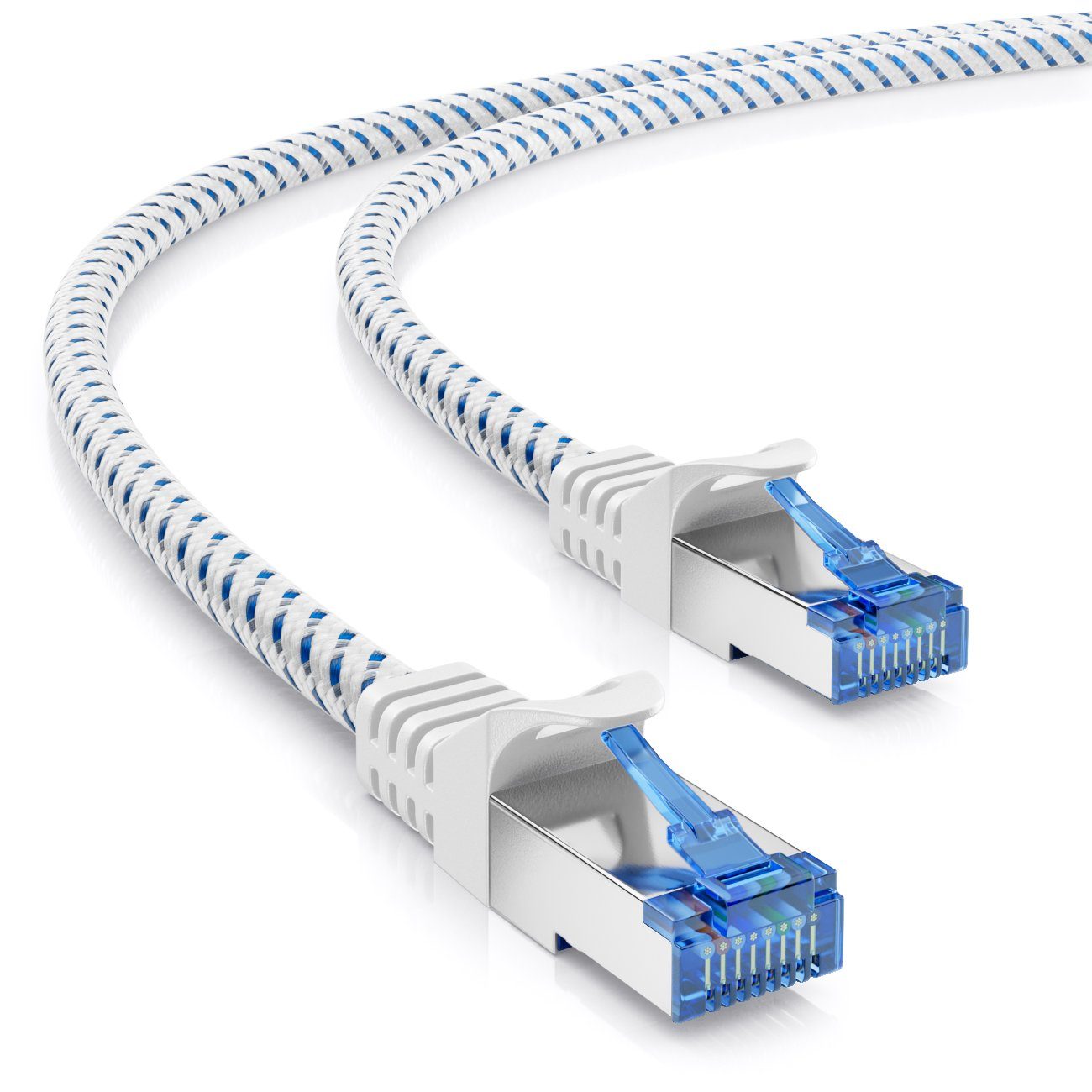 deleyCON deleyCON 5m CAT8.1 Nylon Netzwerkkabel S/FTP PIMF 2000MHz 40Gbit RJ45 LAN-Kabel